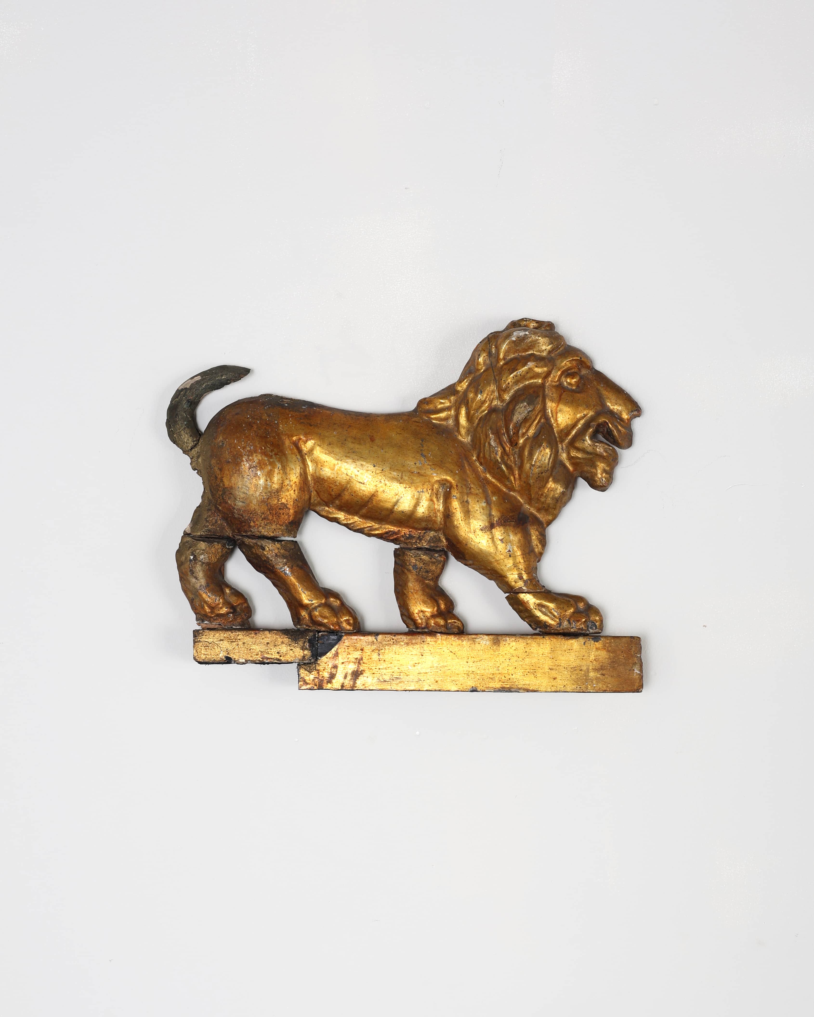 Pair Of French Empire Carved & Gilded Lions