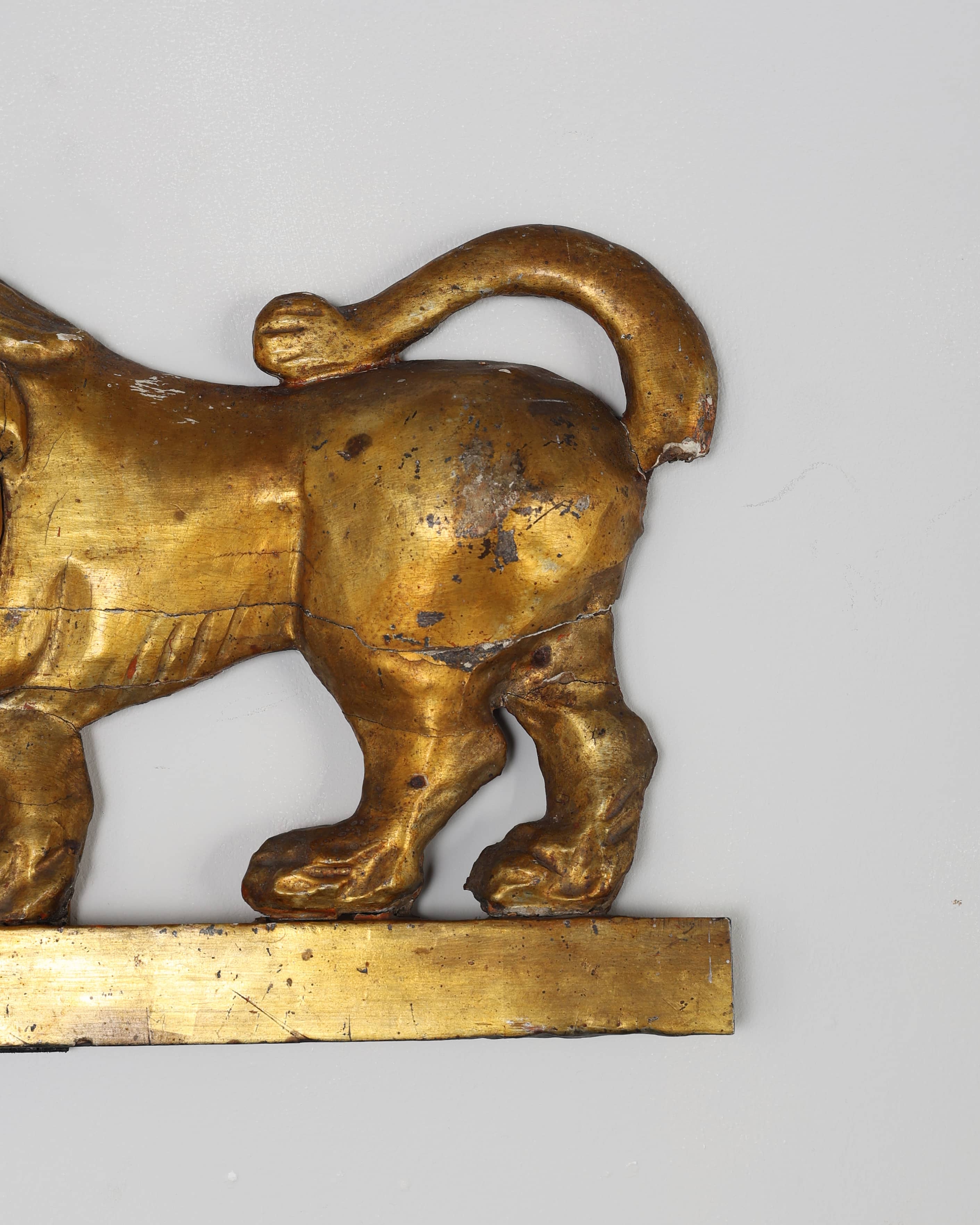 Pair Of French Empire Carved & Gilded Lions