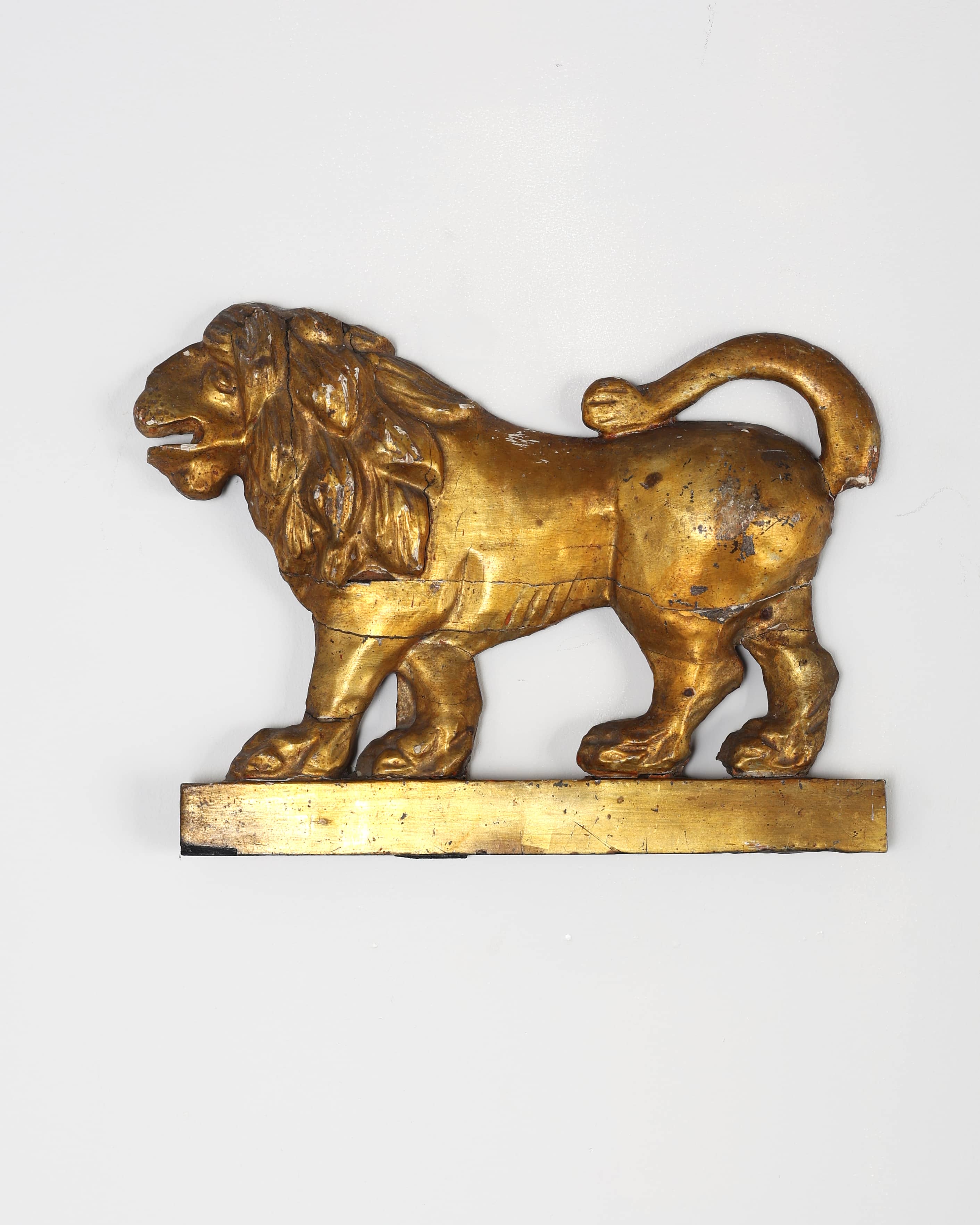 Pair Of French Empire Carved & Gilded Lions