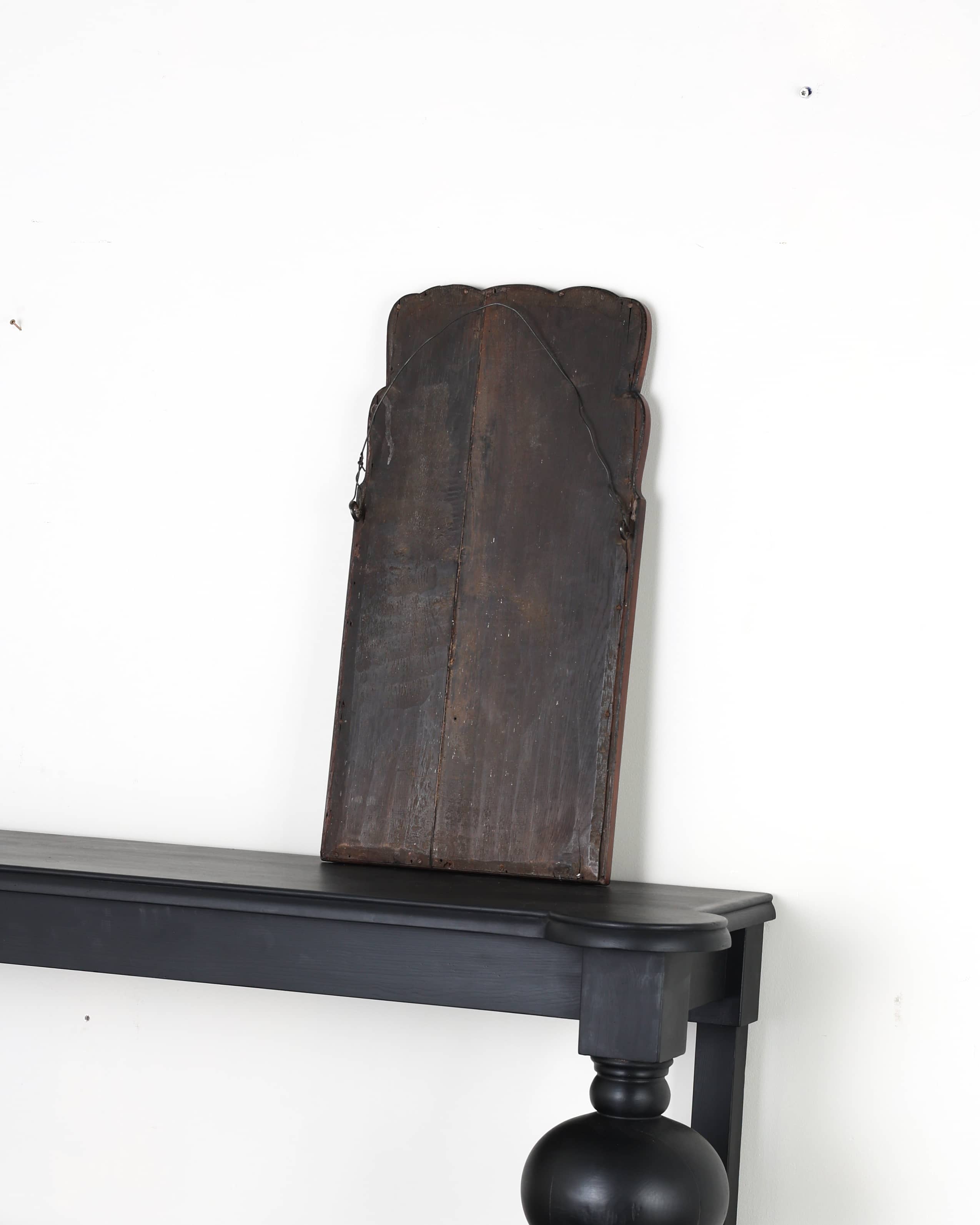 A Rare English Walnut Queen Anne Mirror