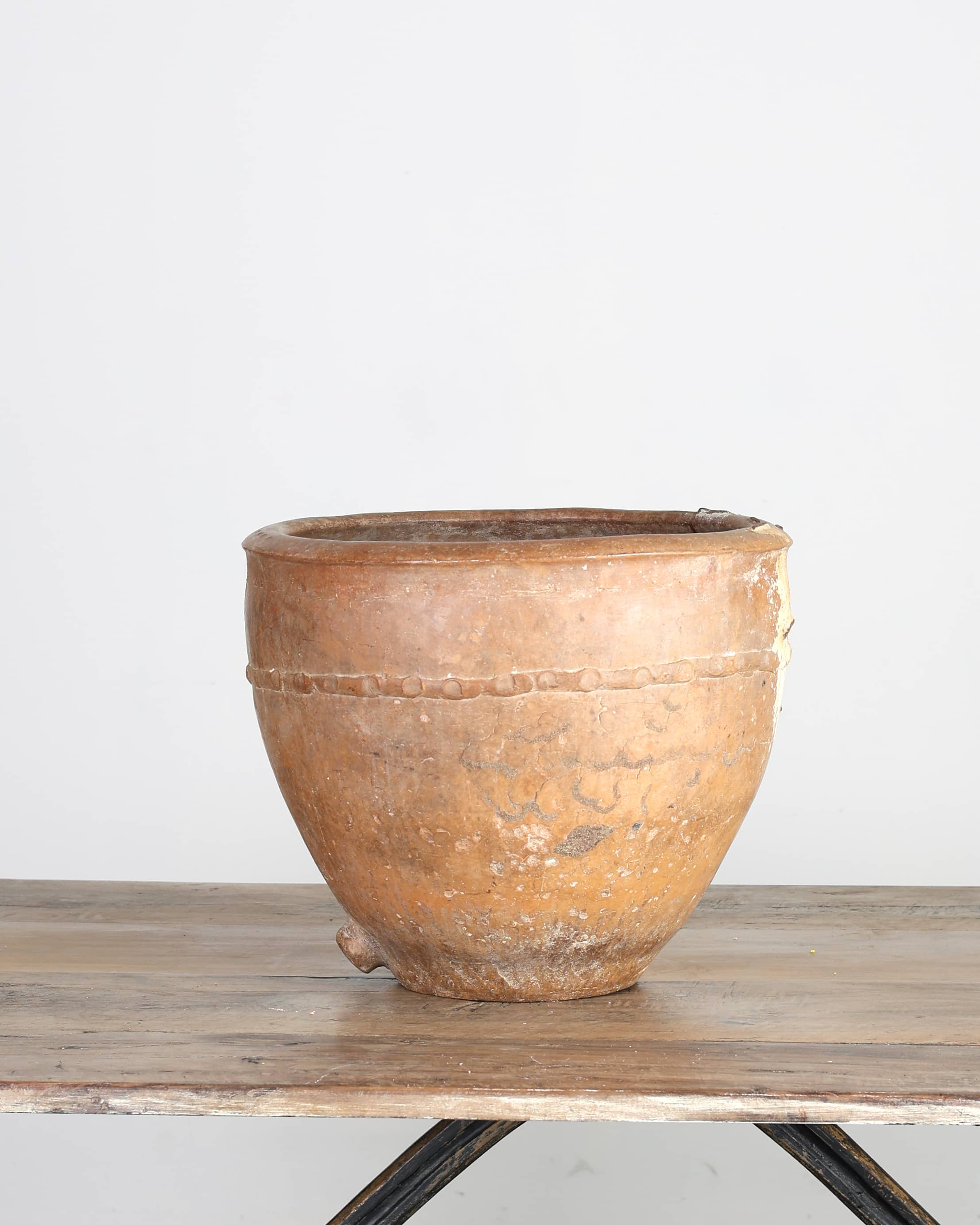 18th C. Staple Repaired Calanda Vessel