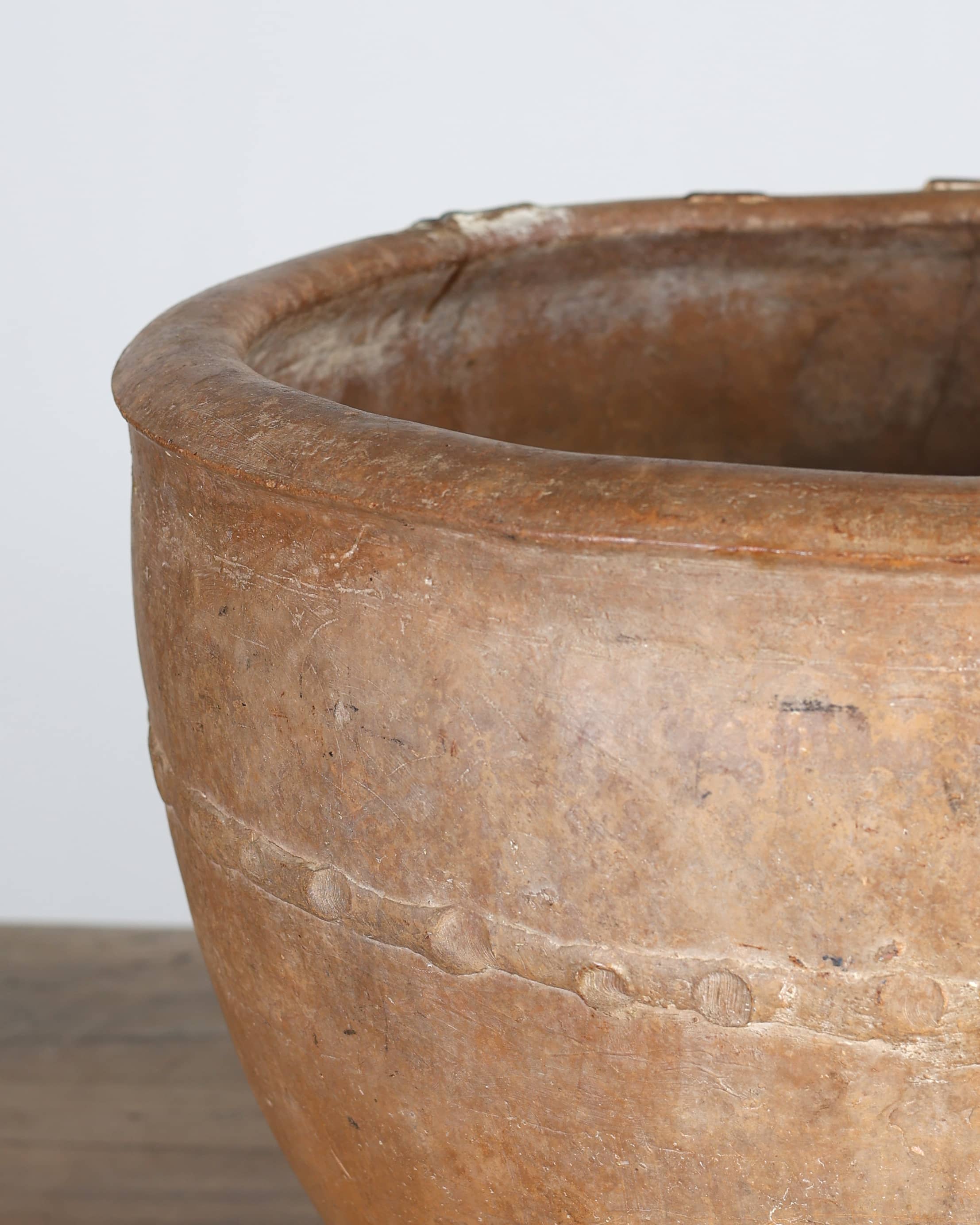 18th C. Staple Repaired Calanda Vessel