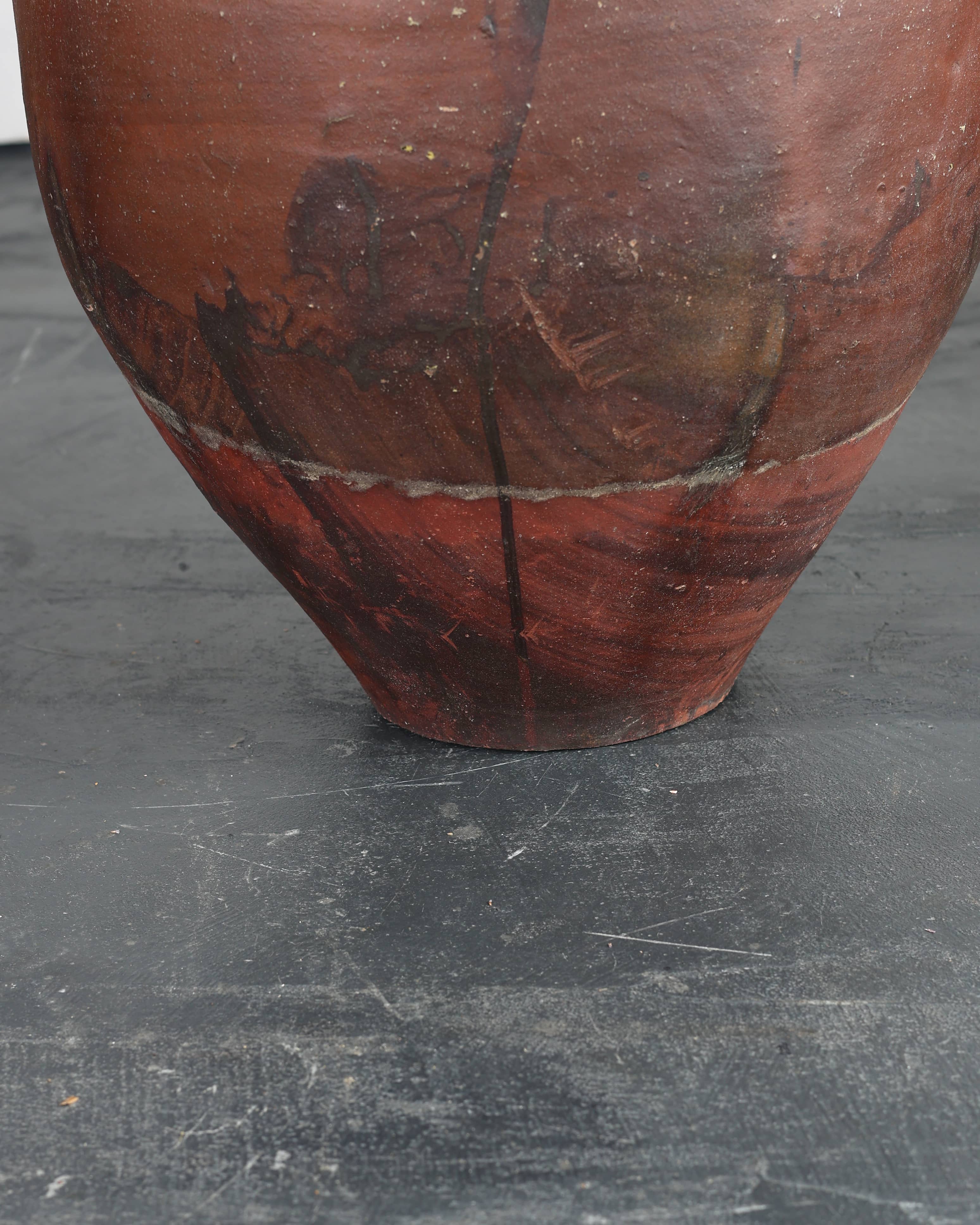 Large Mid 19th C. Japanese Terracotta Vessel