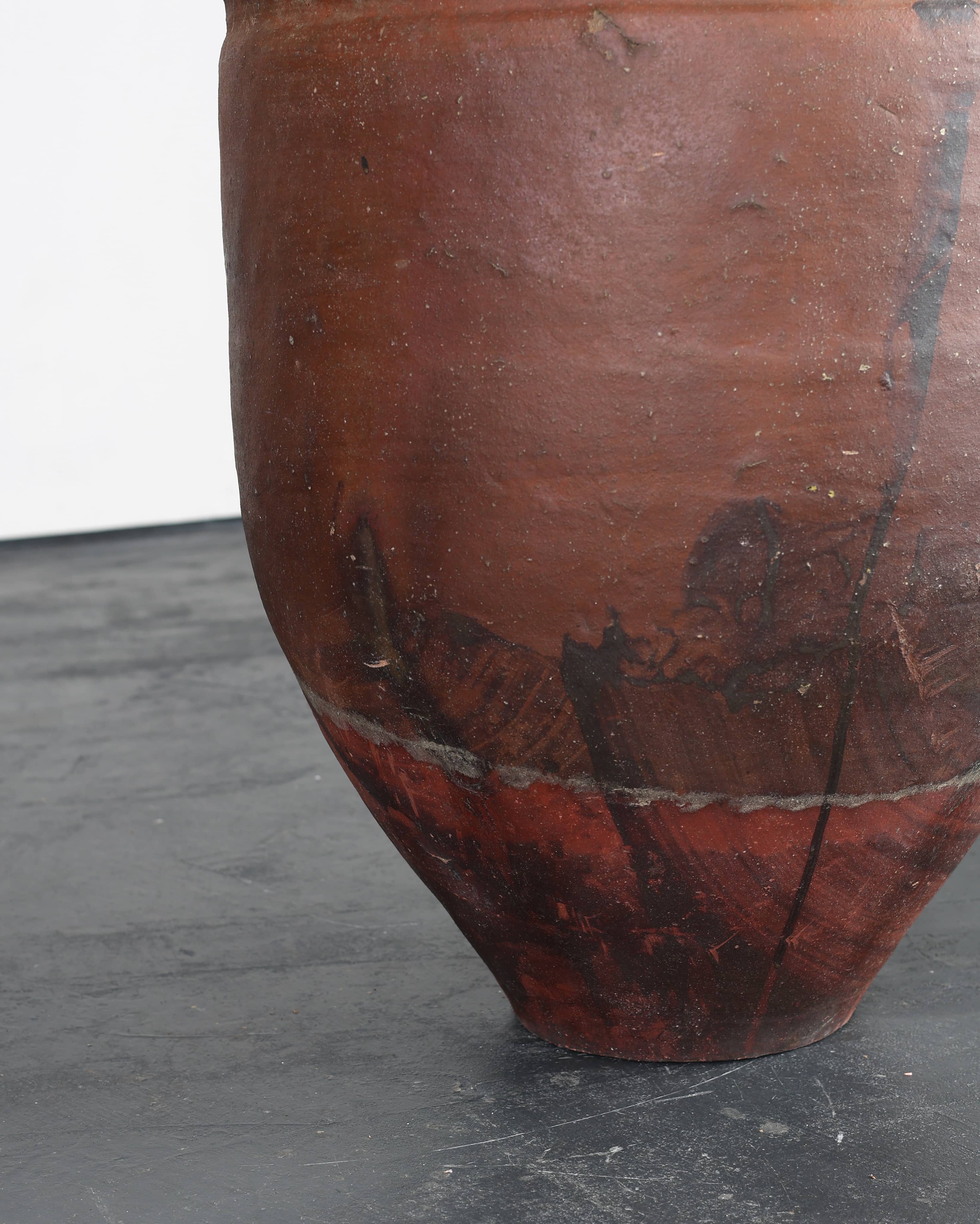 Large Mid 19th C. Japanese Terracotta Vessel