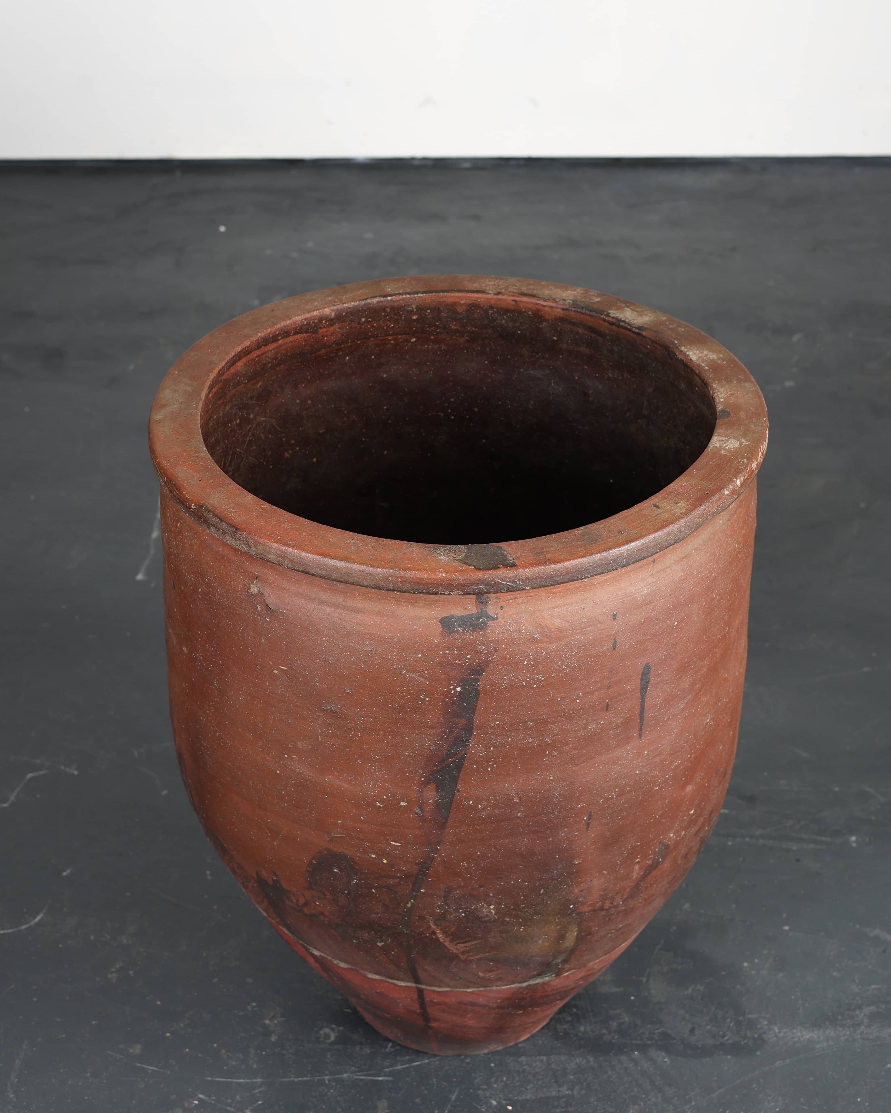 Large Mid 19th C. Japanese Terracotta Vessel