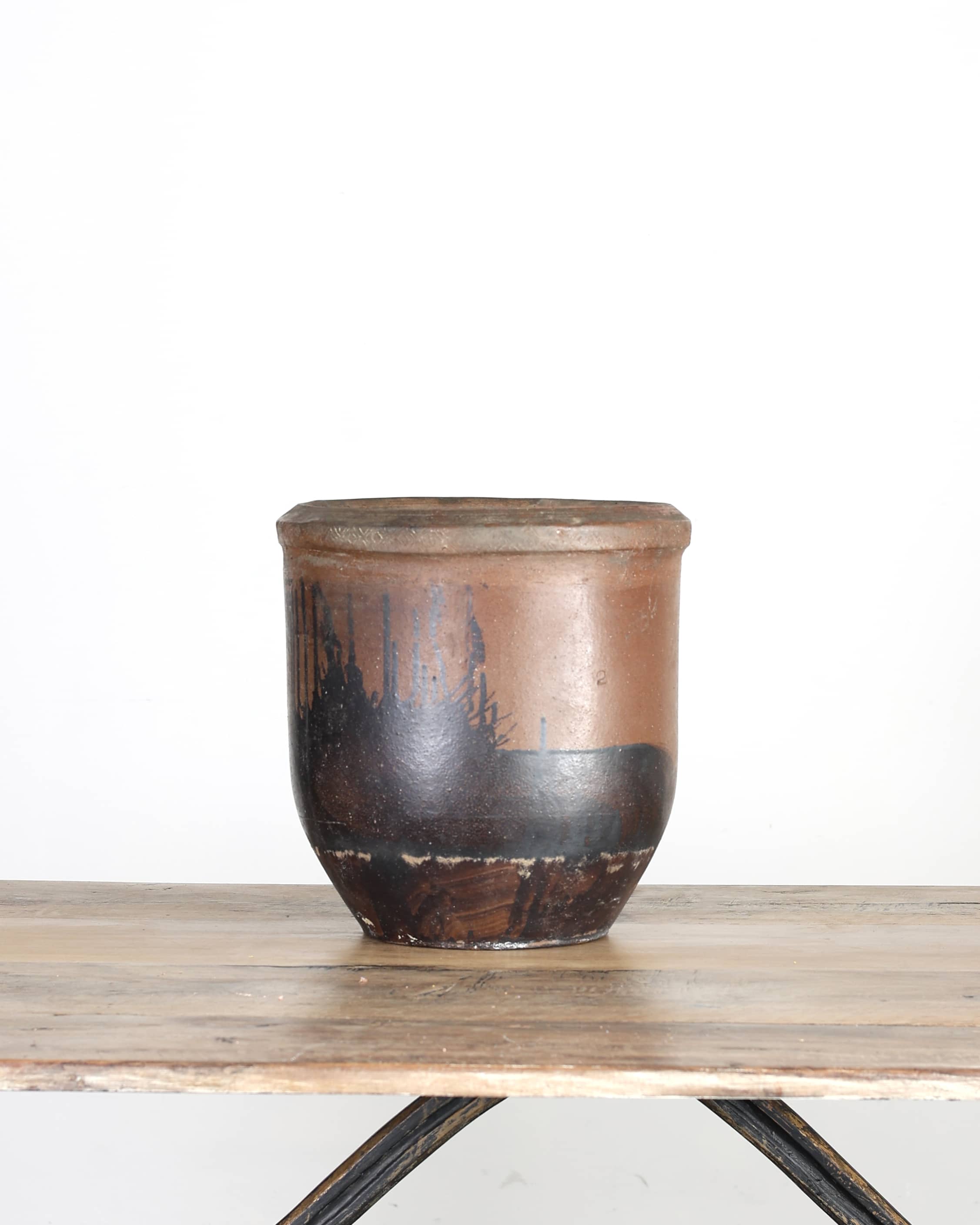 19th C. Glazed Japanese Terracotta Vessel/Planter