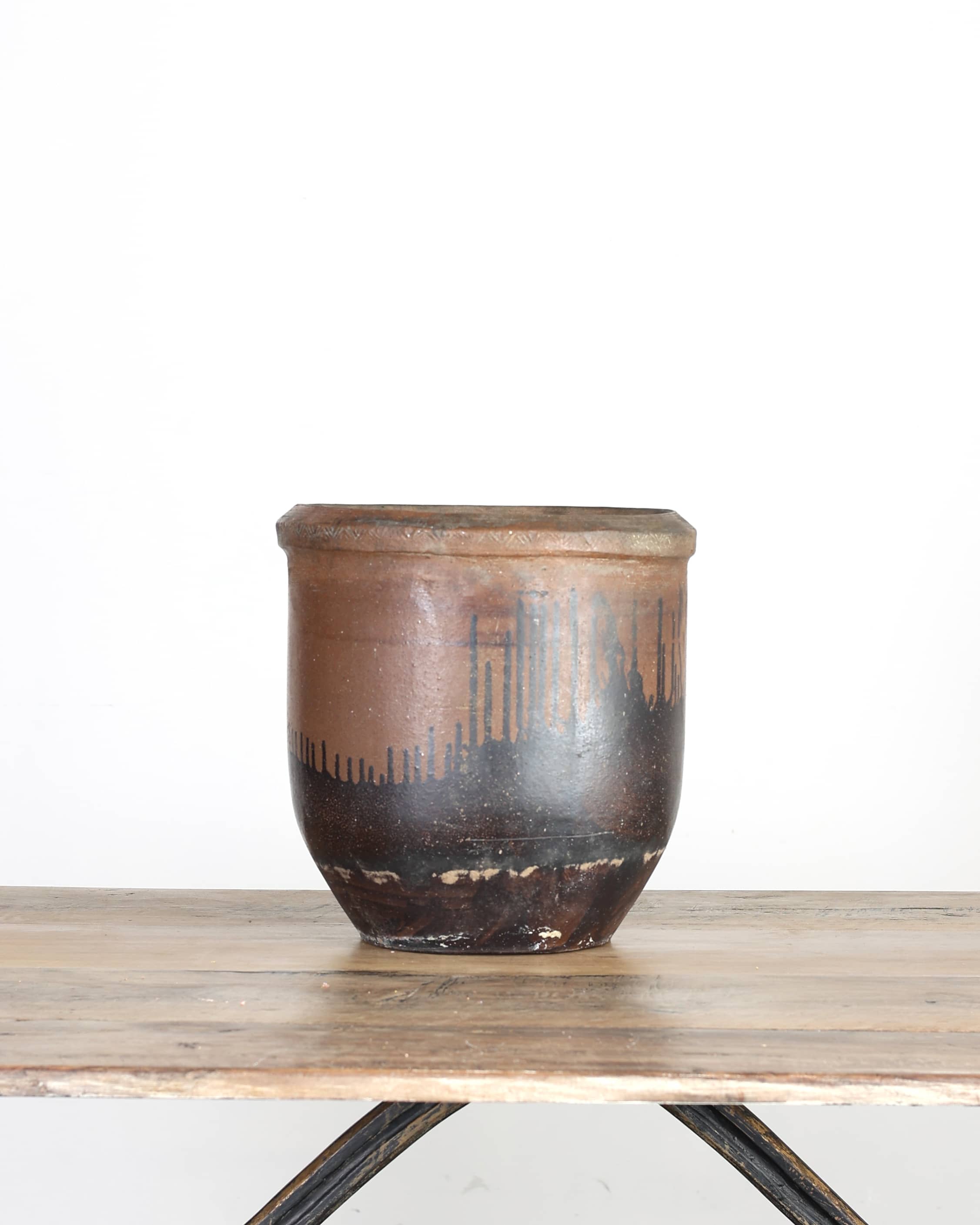 19th C. Glazed Japanese Terracotta Vessel/Planter