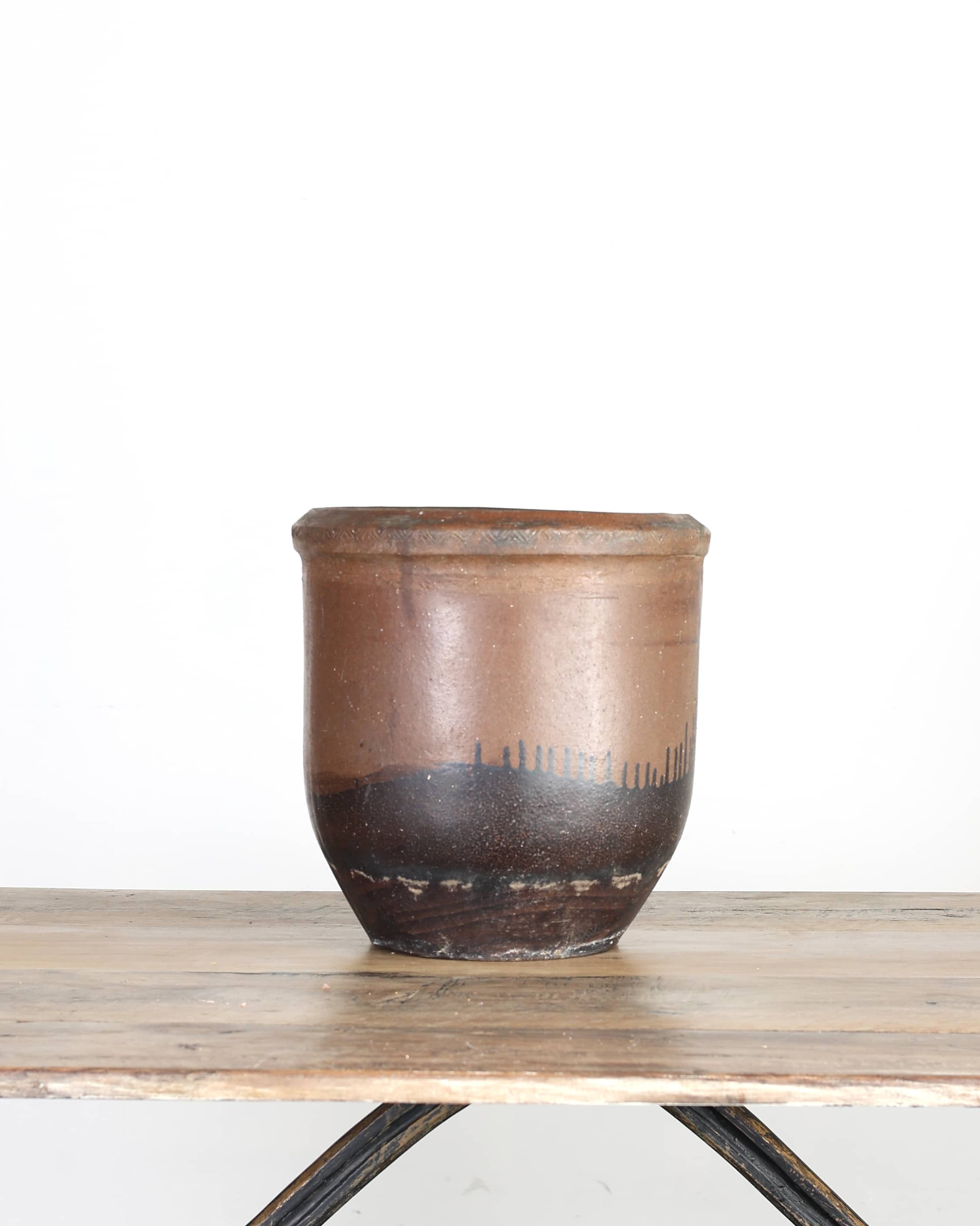 19th C. Glazed Japanese Terracotta Vessel/Planter