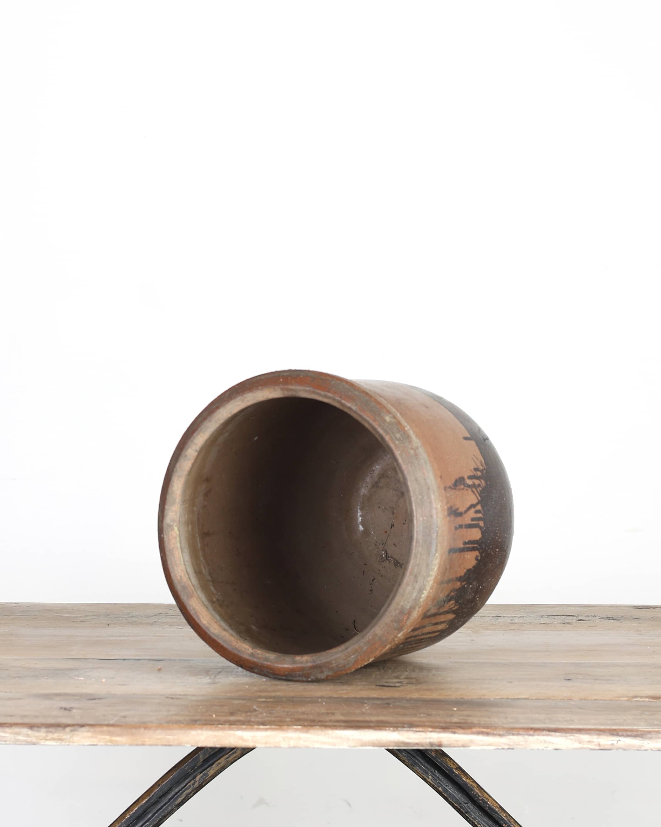19th C. Glazed Japanese Terracotta Vessel/Planter