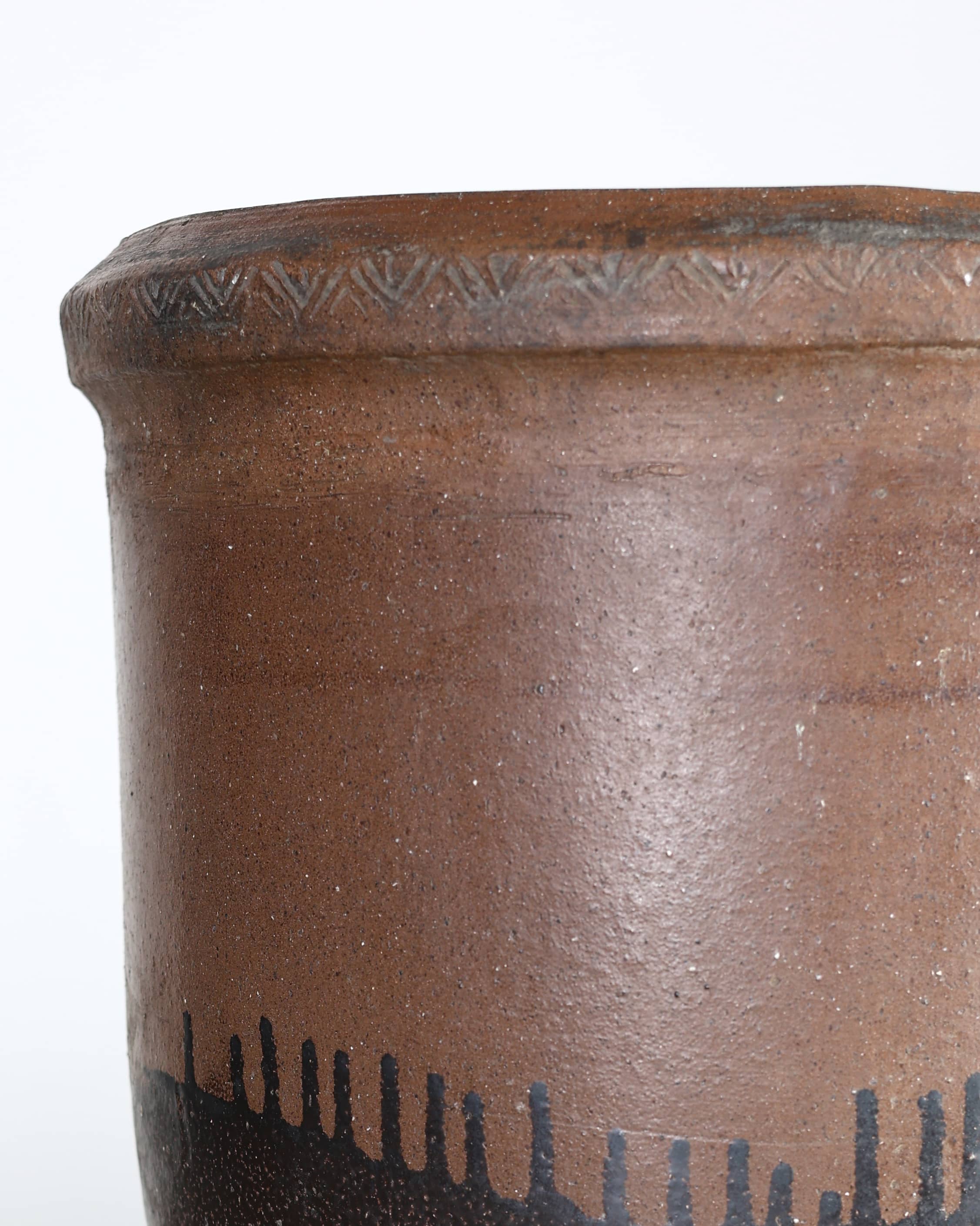 19th C. Glazed Japanese Terracotta Vessel/Planter