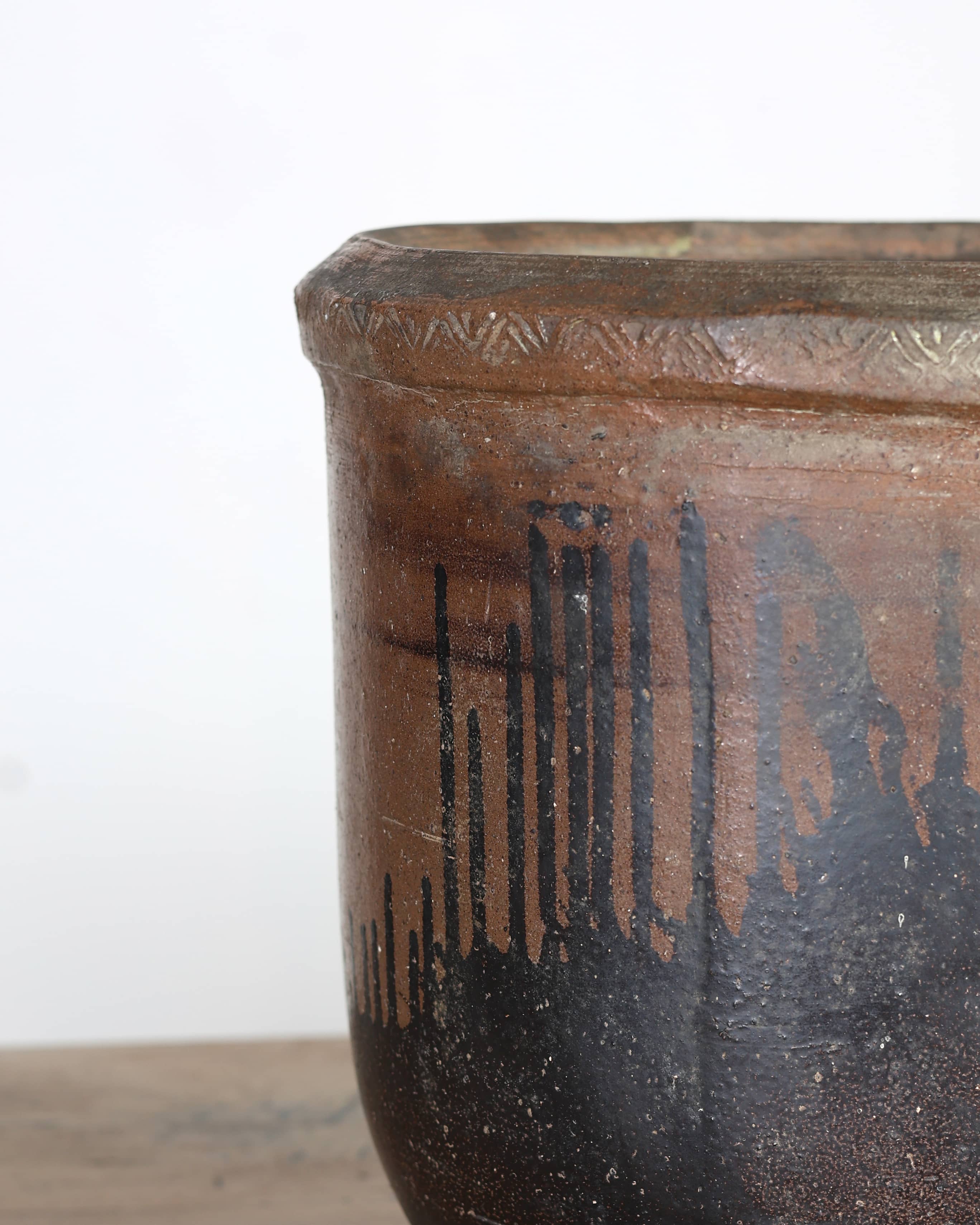 19th C. Glazed Japanese Terracotta Vessel/Planter