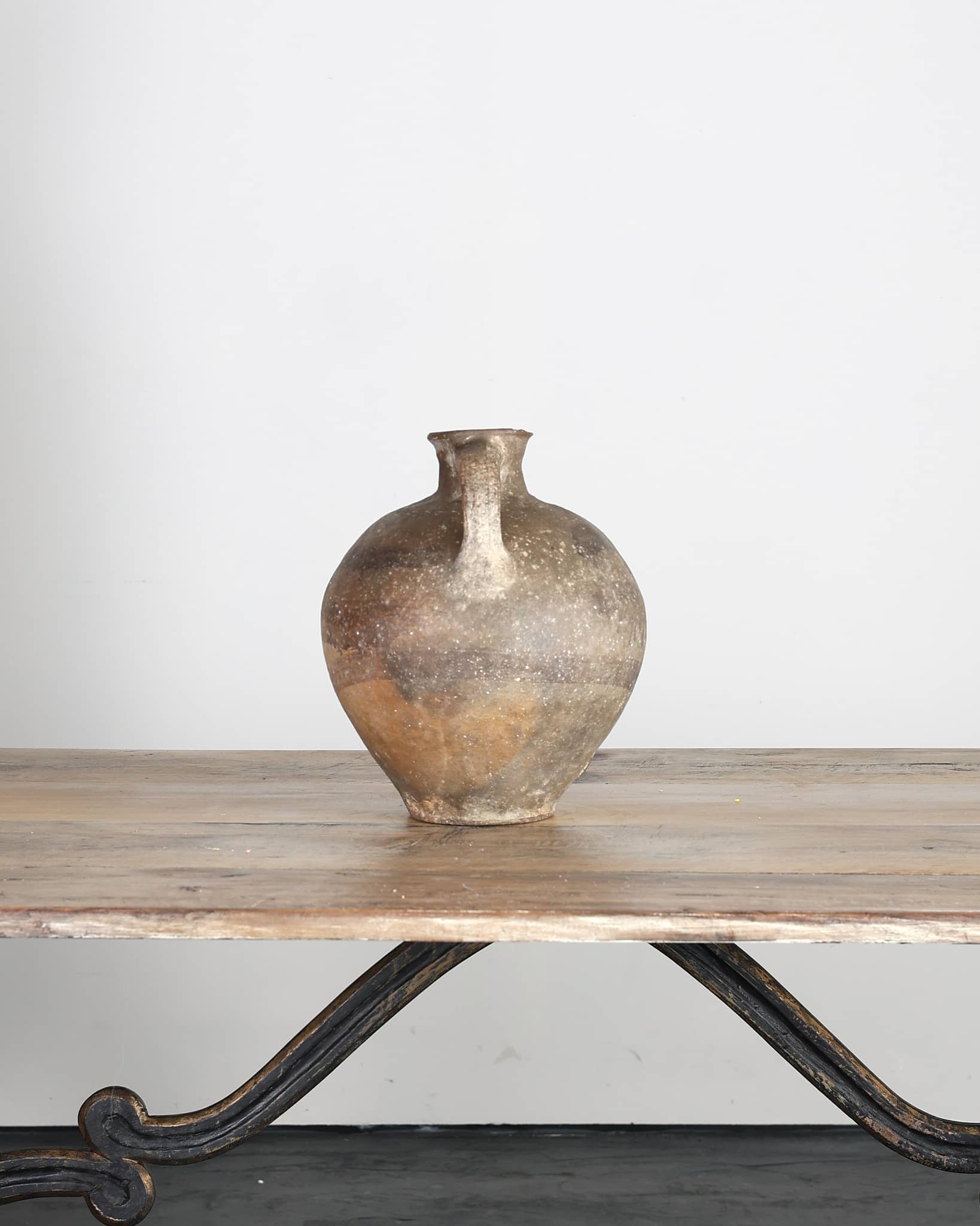 Heavily Stapled 18th C. Terracotta Vessel From Calanda, Spain
