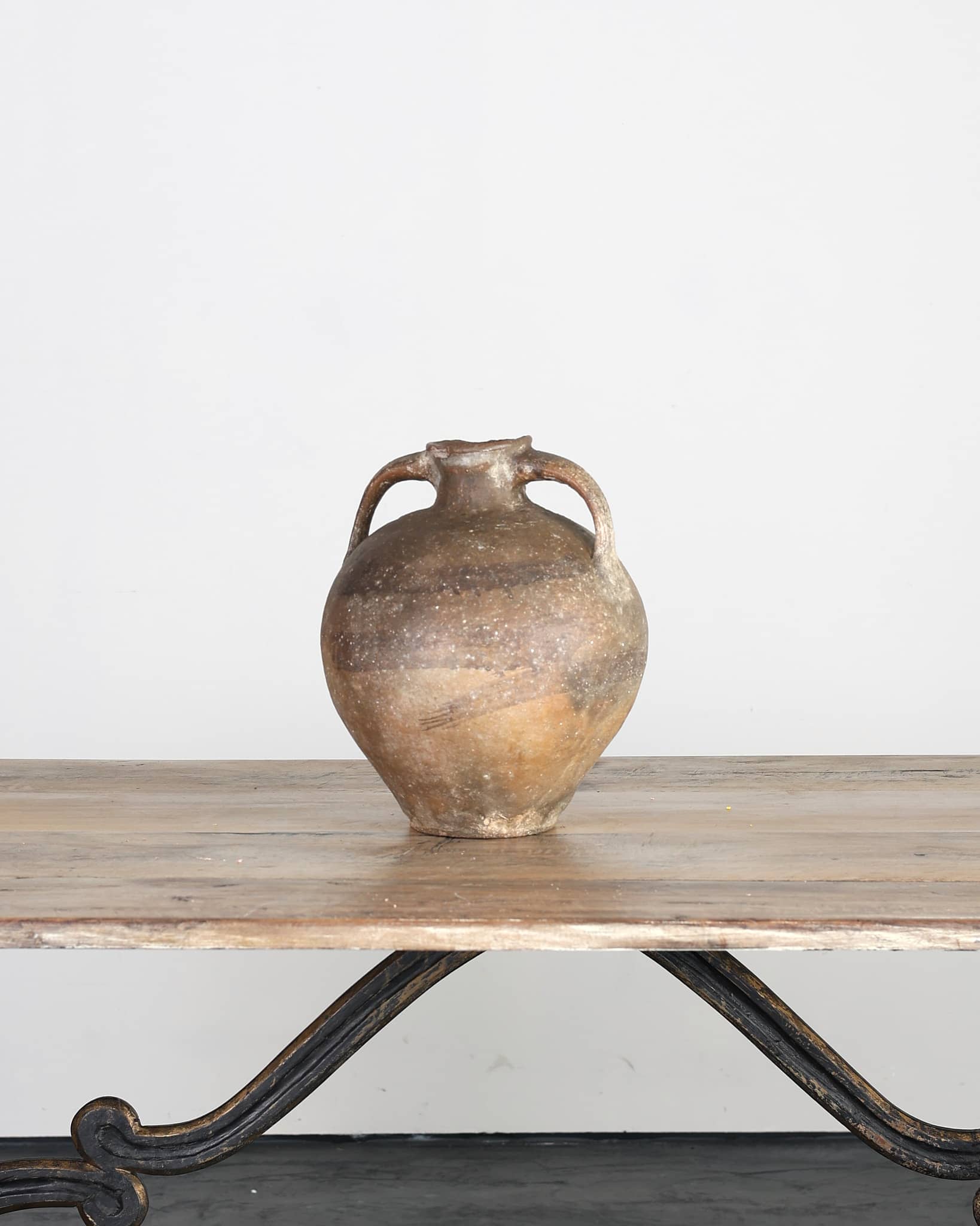 Heavily Stapled 18th C. Terracotta Vessel From Calanda, Spain