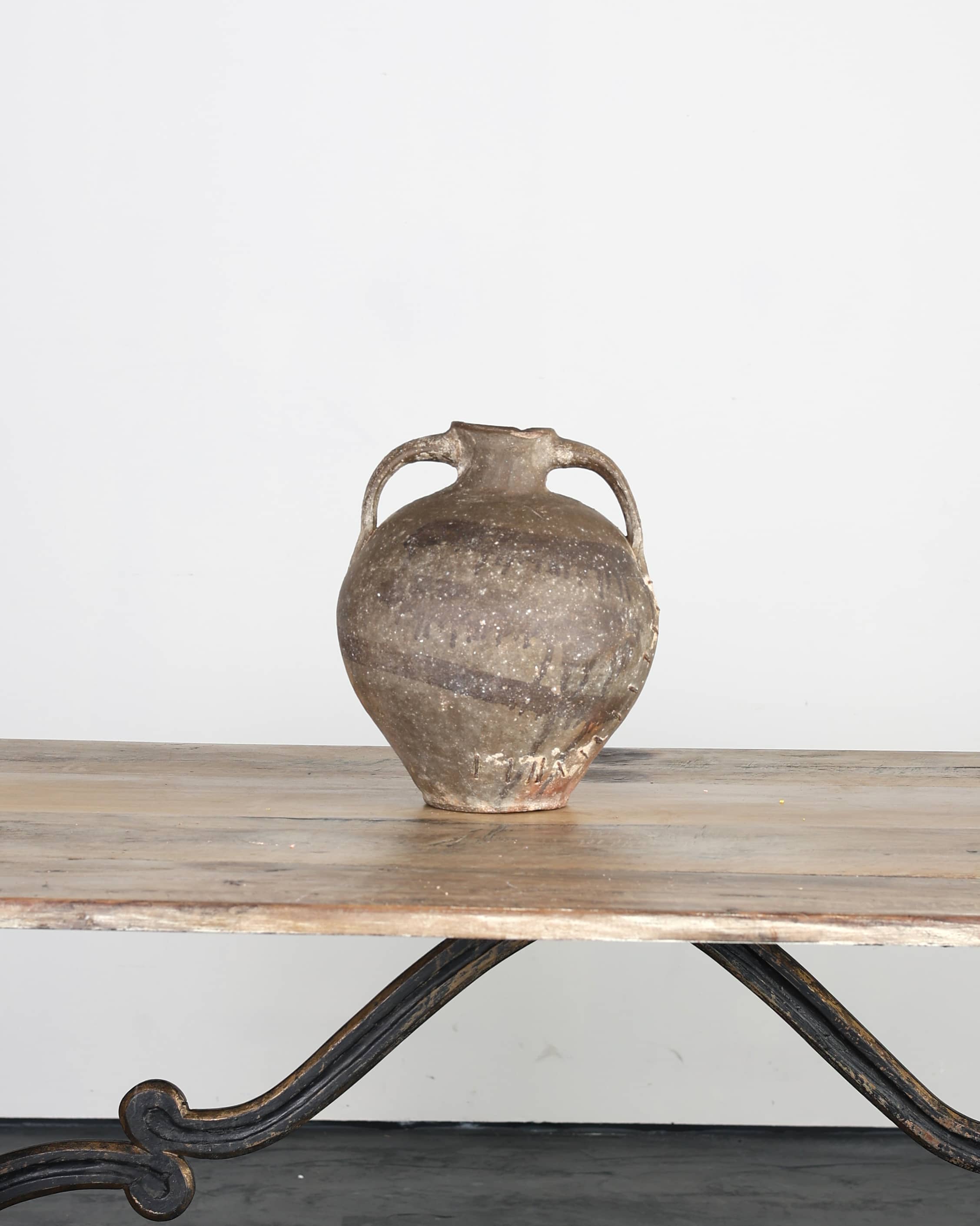 Heavily Stapled 18th C. Terracotta Vessel From Calanda, Spain