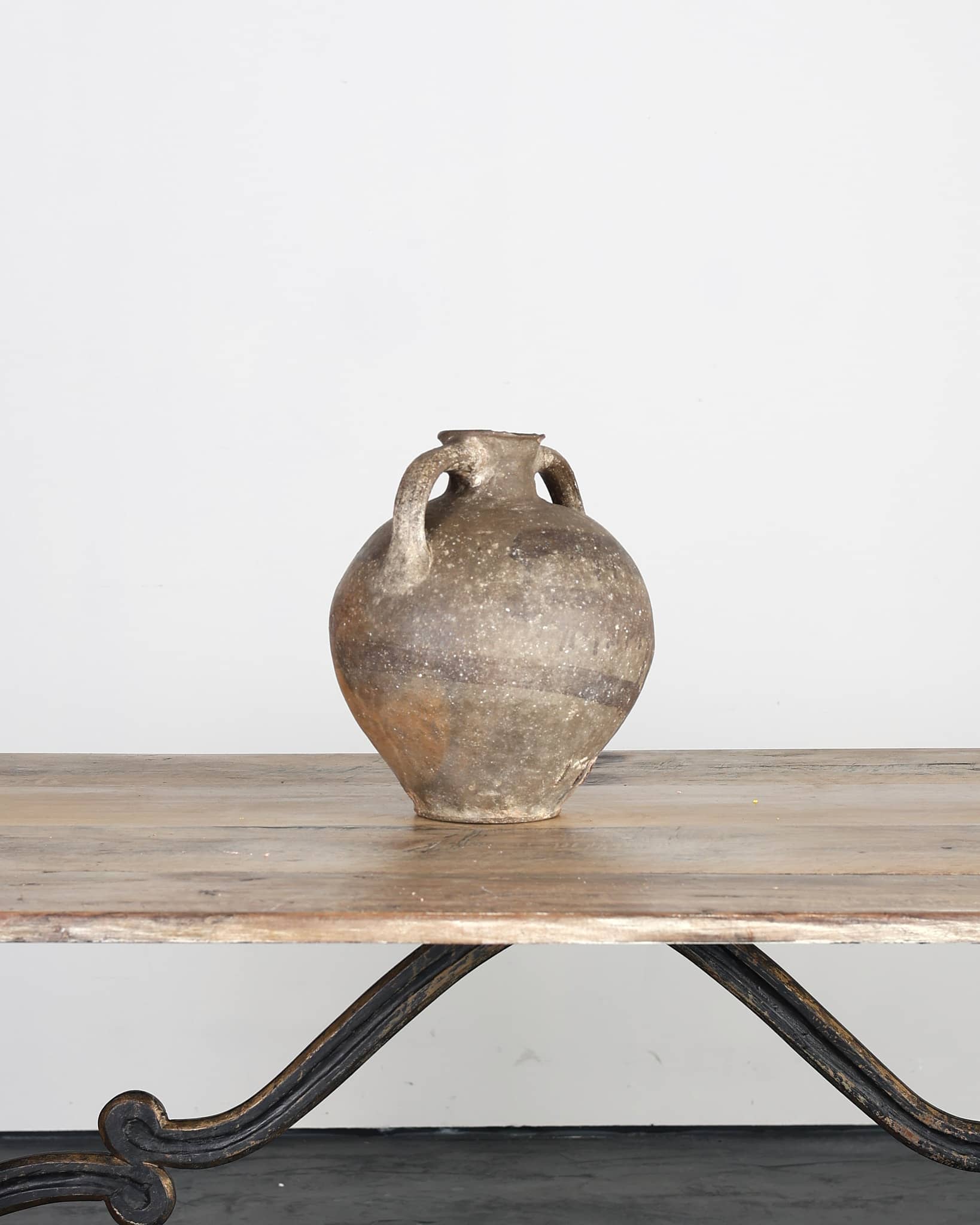 Heavily Stapled 18th C. Terracotta Vessel From Calanda, Spain