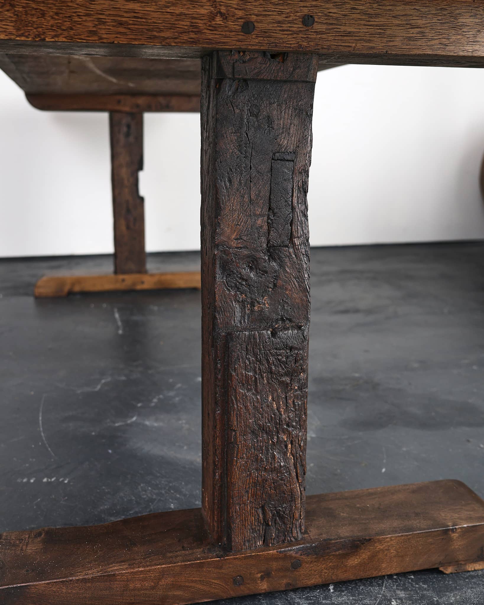 Incredible XL Matched Pair Of Late 18th C. Walnut Mountain Dinning Tables (Table 1)