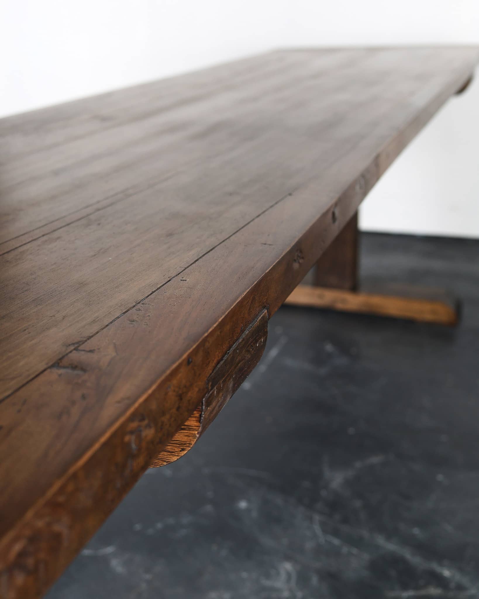 Incredible XL Matched Pair Of Late 18th C. Walnut Mountain Dinning Tables (Table 1)