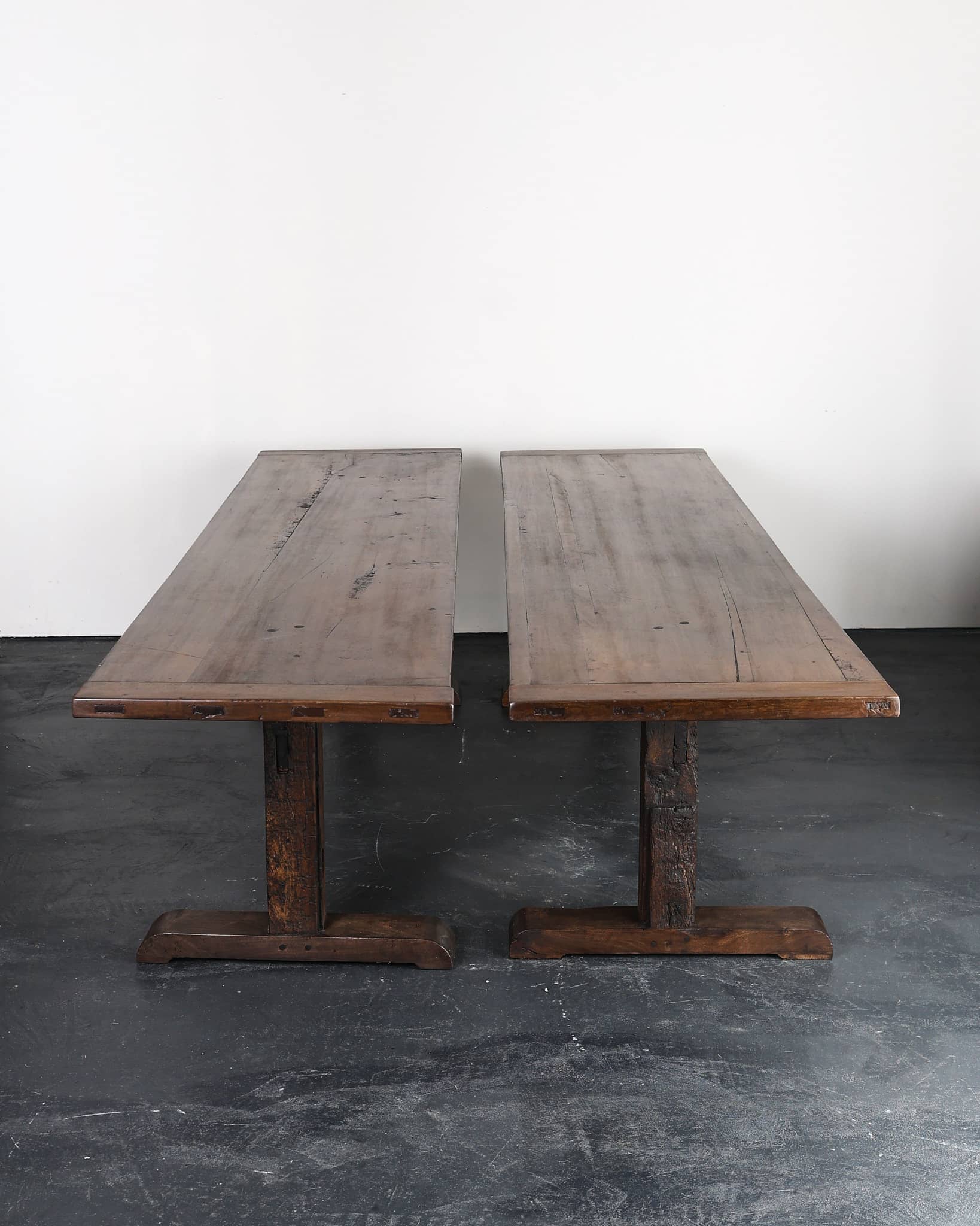 Incredible XL Matched Pair Of Late 18th C. Walnut Mountain Dinning Tables (Table 1)