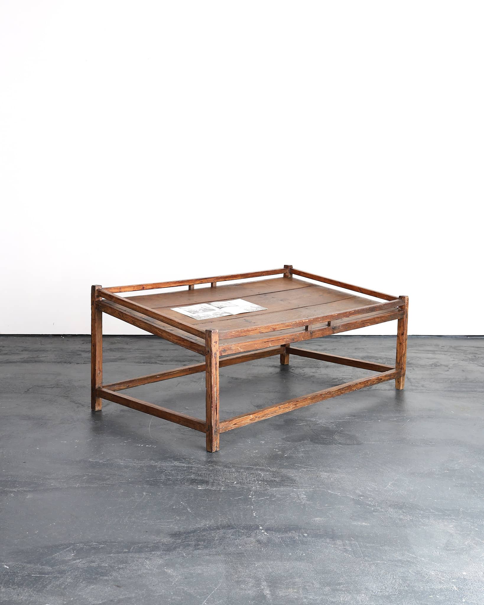Primitive Late 19th C. Japanese Cedar Market Traders Display Table