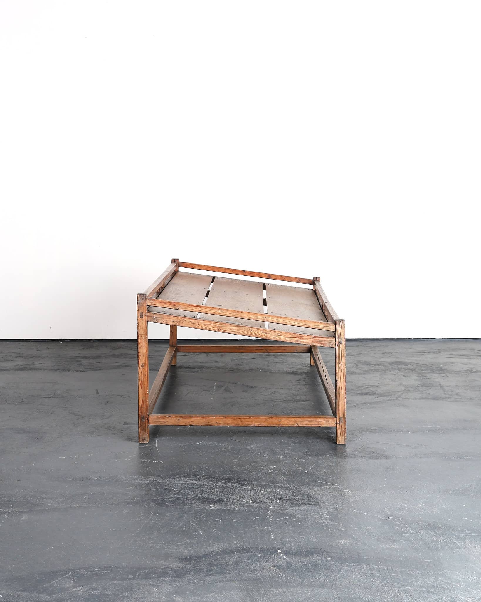 Primitive Late 19th C. Japanese Cedar Market Traders Display Table