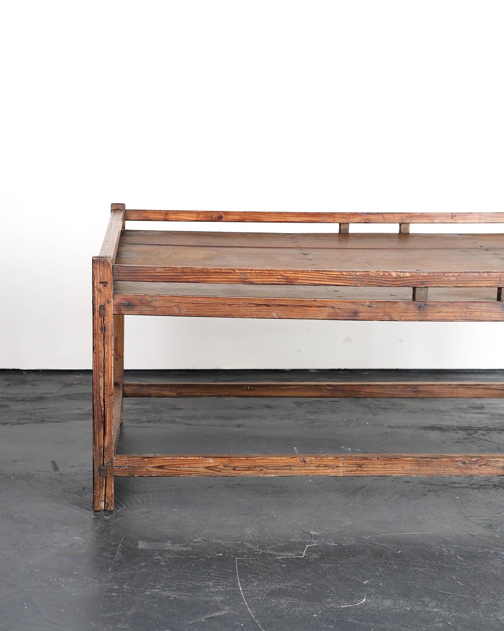 Primitive Late 19th C. Japanese Cedar Market Traders Display Table