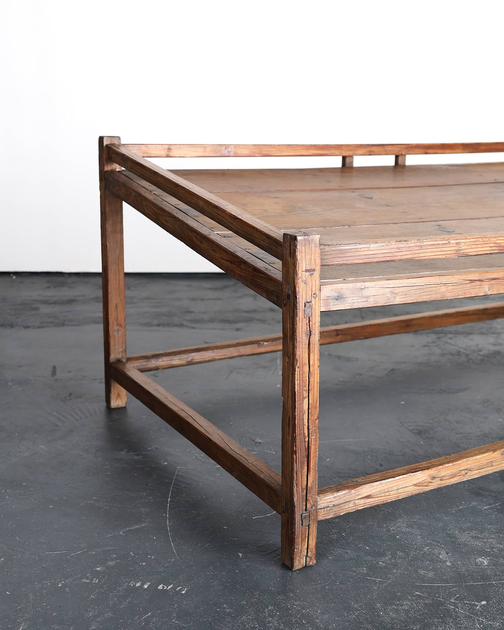Primitive Late 19th C. Japanese Cedar Market Traders Display Table