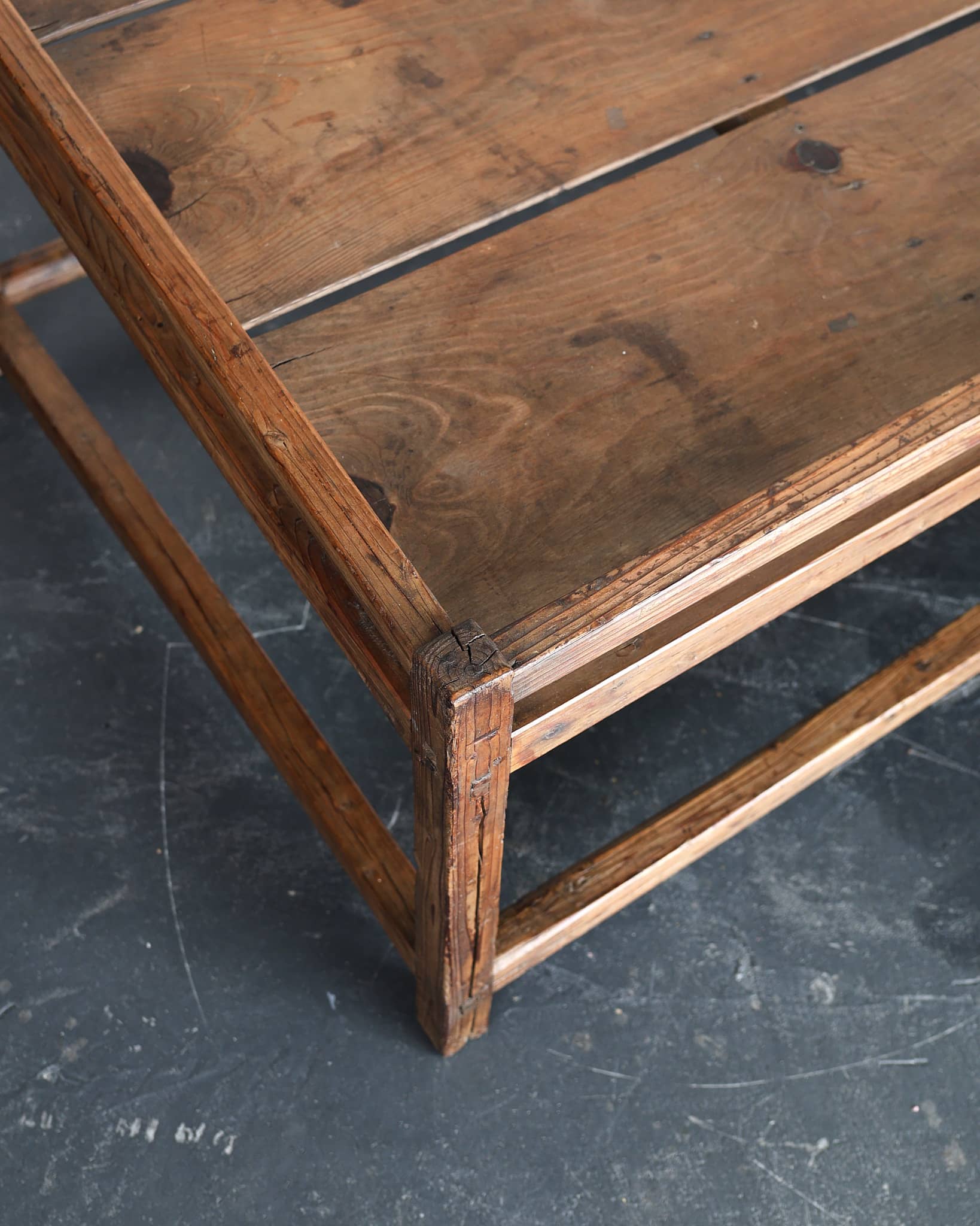 Primitive Late 19th C. Japanese Cedar Market Traders Display Table