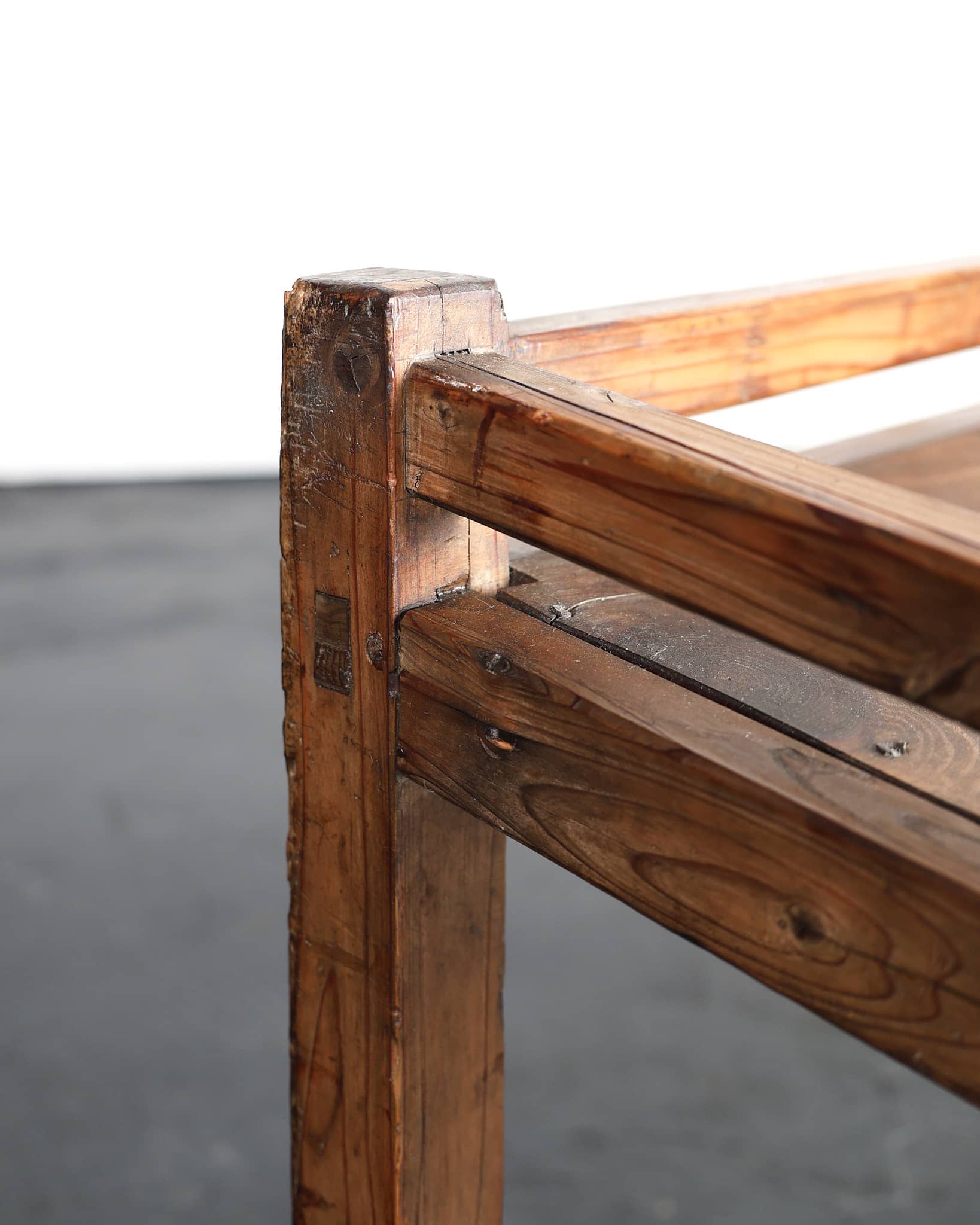 Primitive Late 19th C. Japanese Cedar Market Traders Display Table