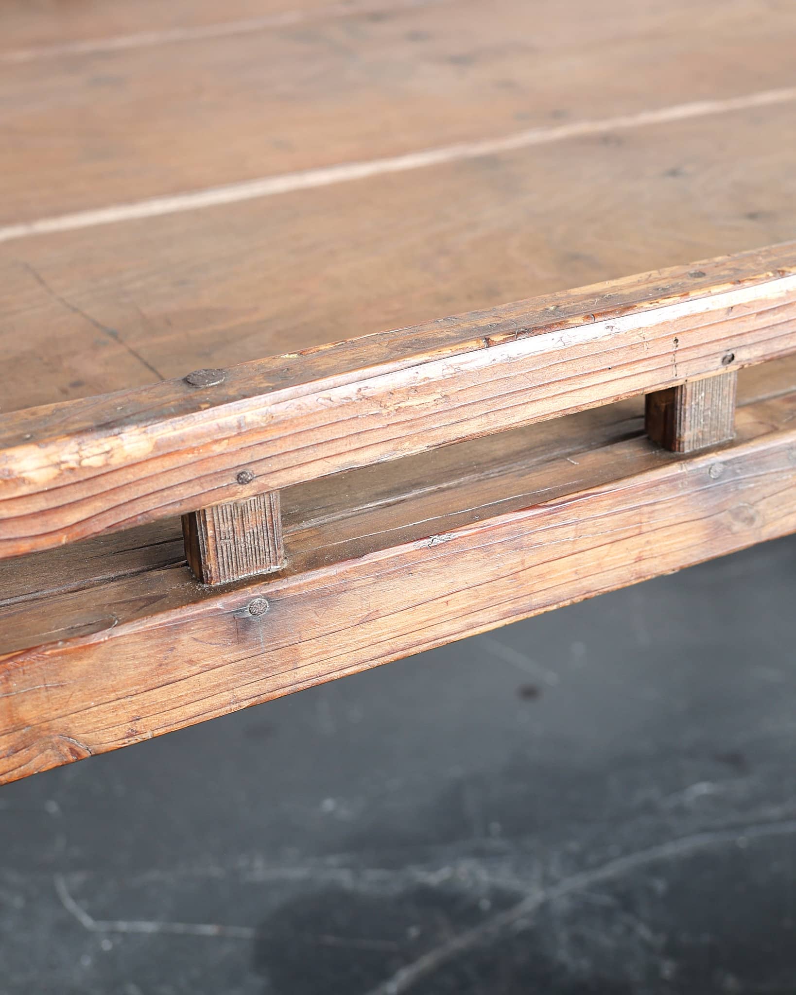 Primitive Late 19th C. Japanese Cedar Market Traders Display Table