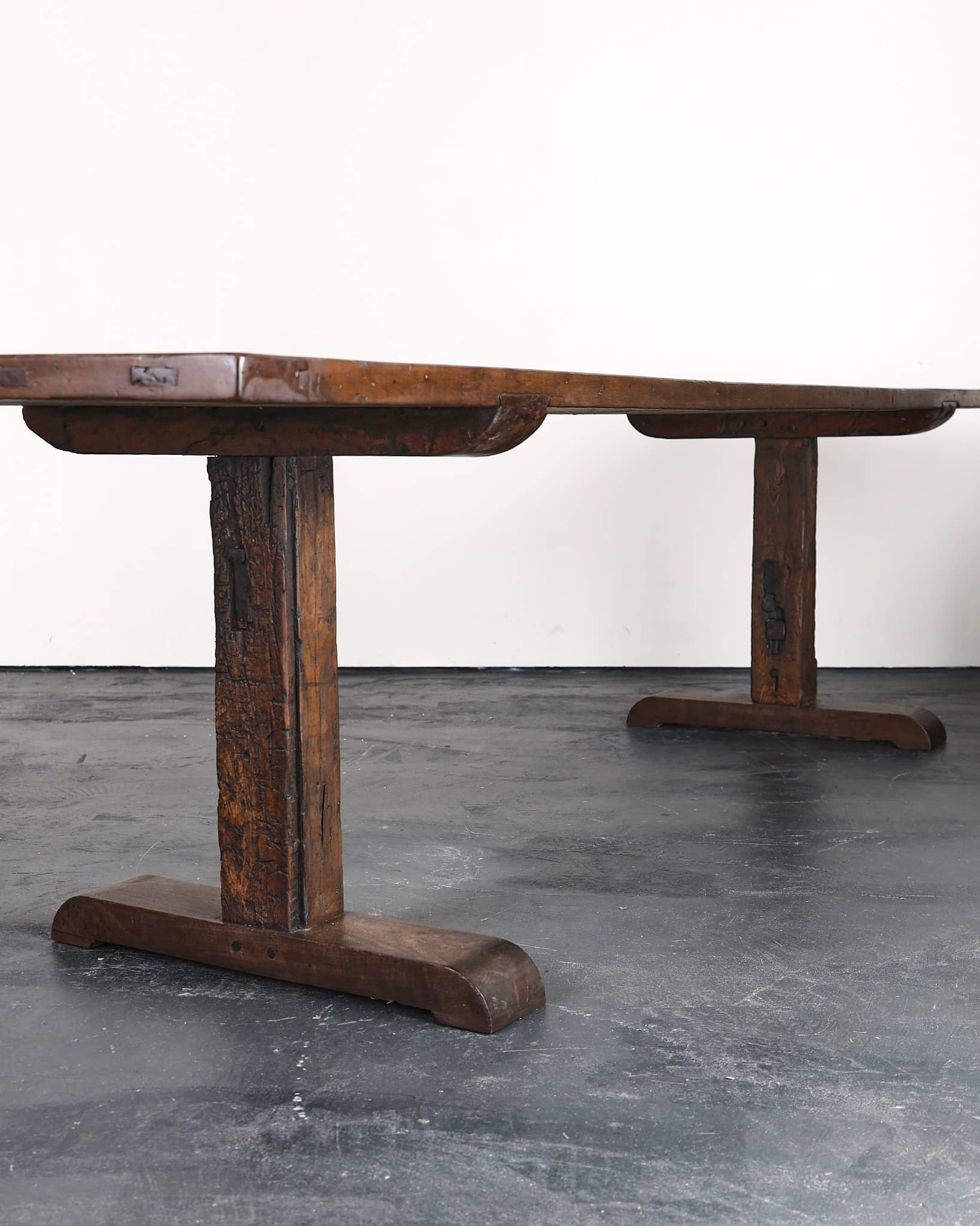Incredible XL Matched Pair of late 18th C. Walnut Mountain Dinning Tables (Table 2)