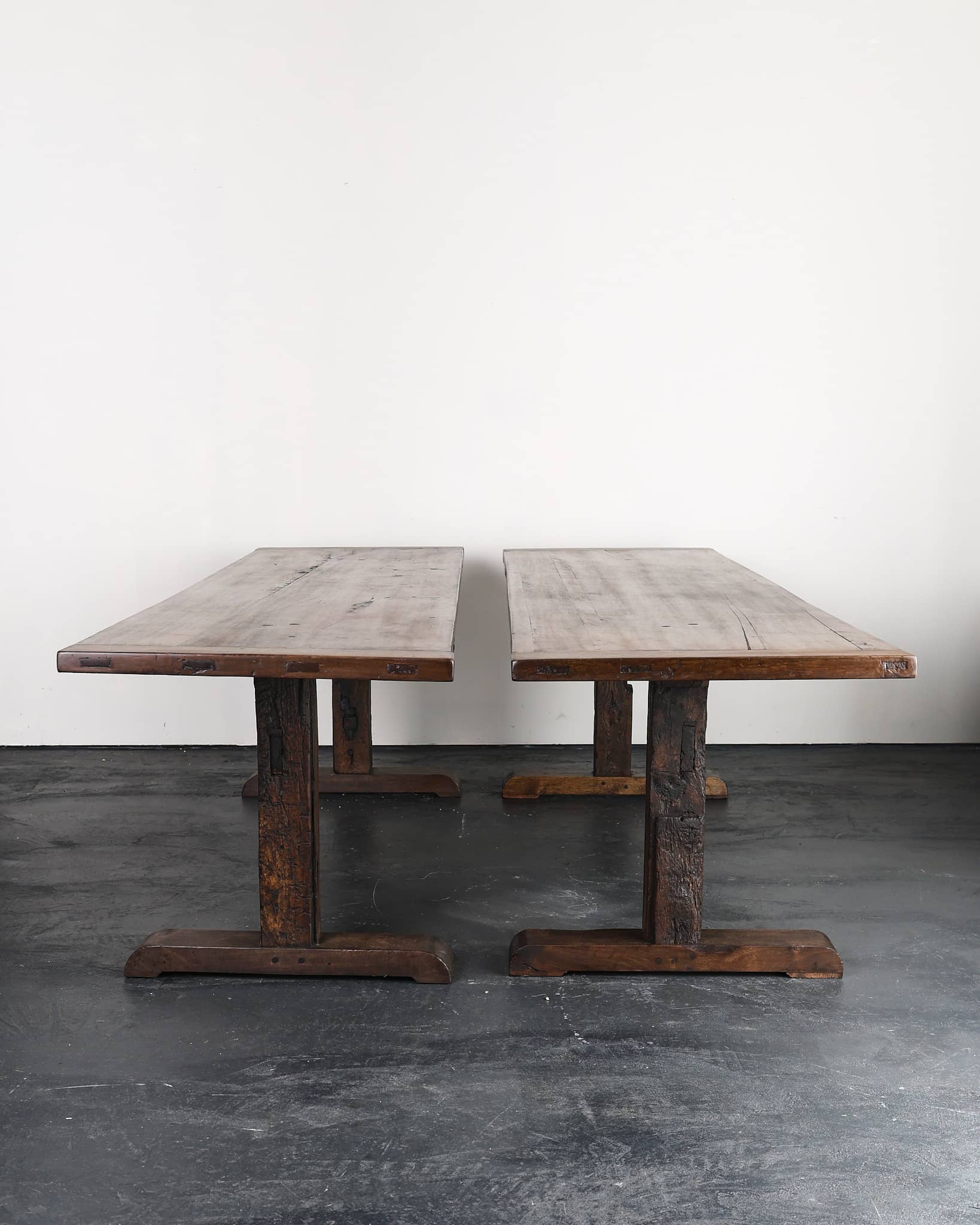 Incredible XL Matched Pair of late 18th C. Walnut Mountain Dinning Tables (Table 2)