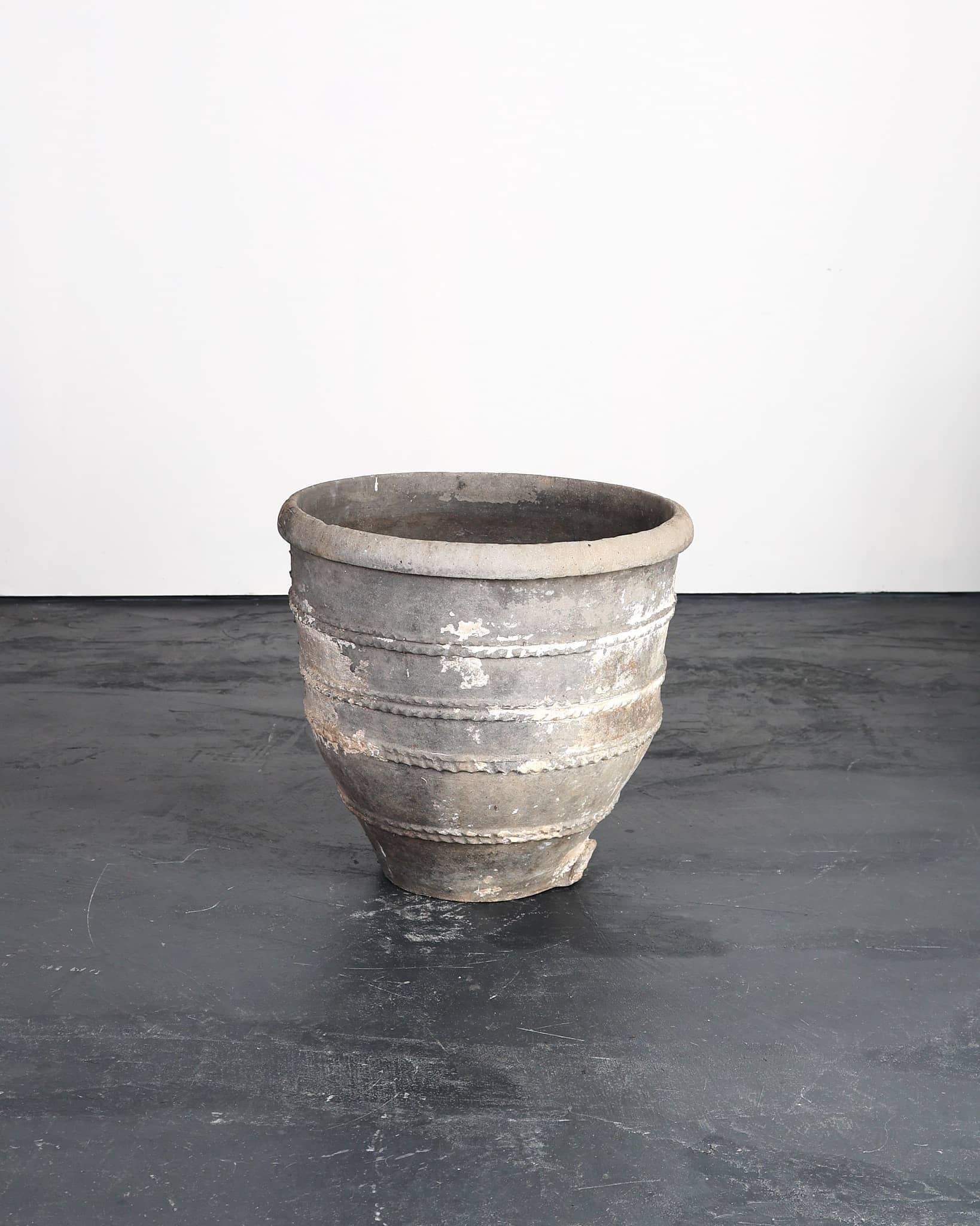 Heavily Stapled Early 19th C. Black Terracotta Cosi Pot