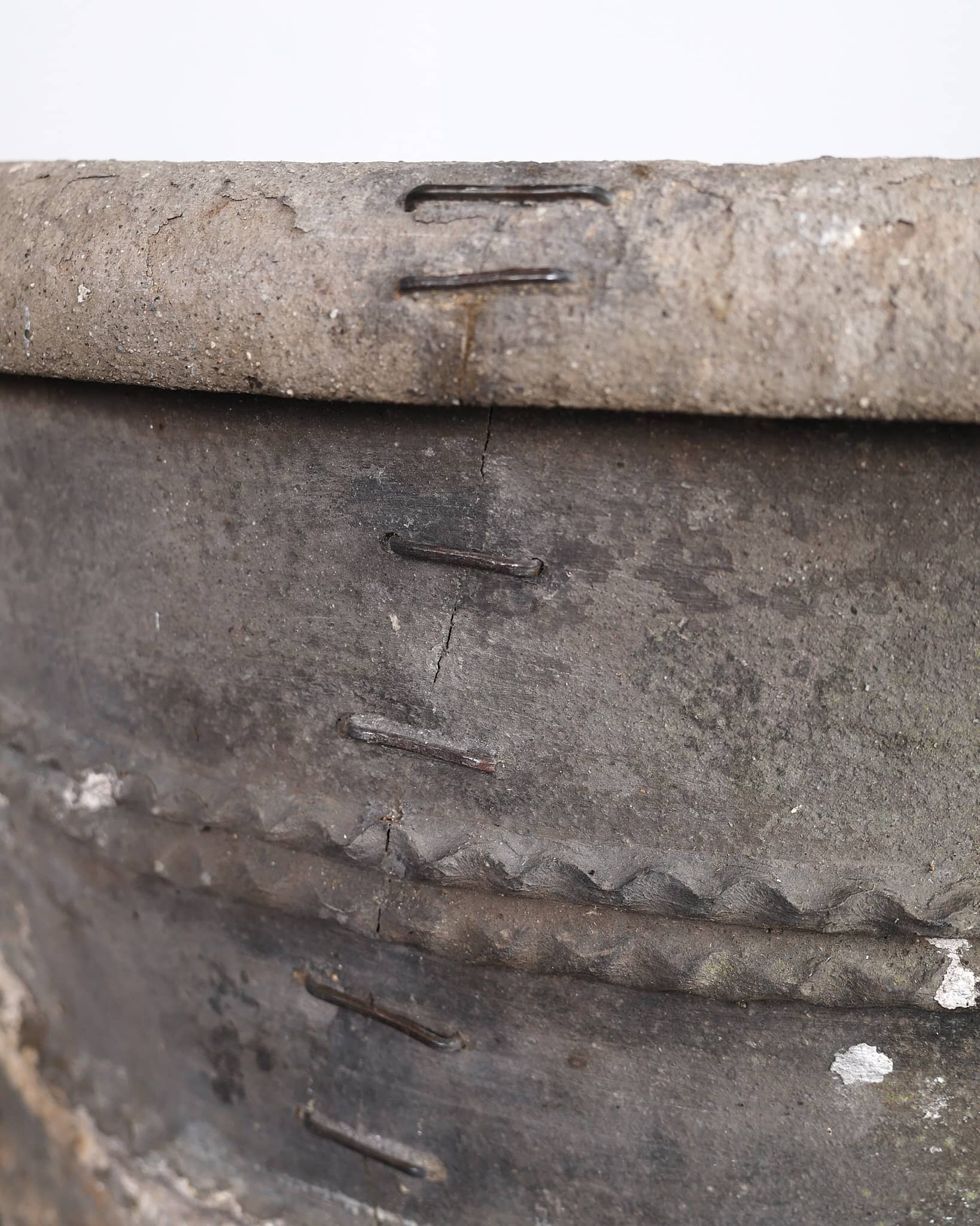 Heavily Stapled Early 19th C. Black Terracotta Cosi Pot