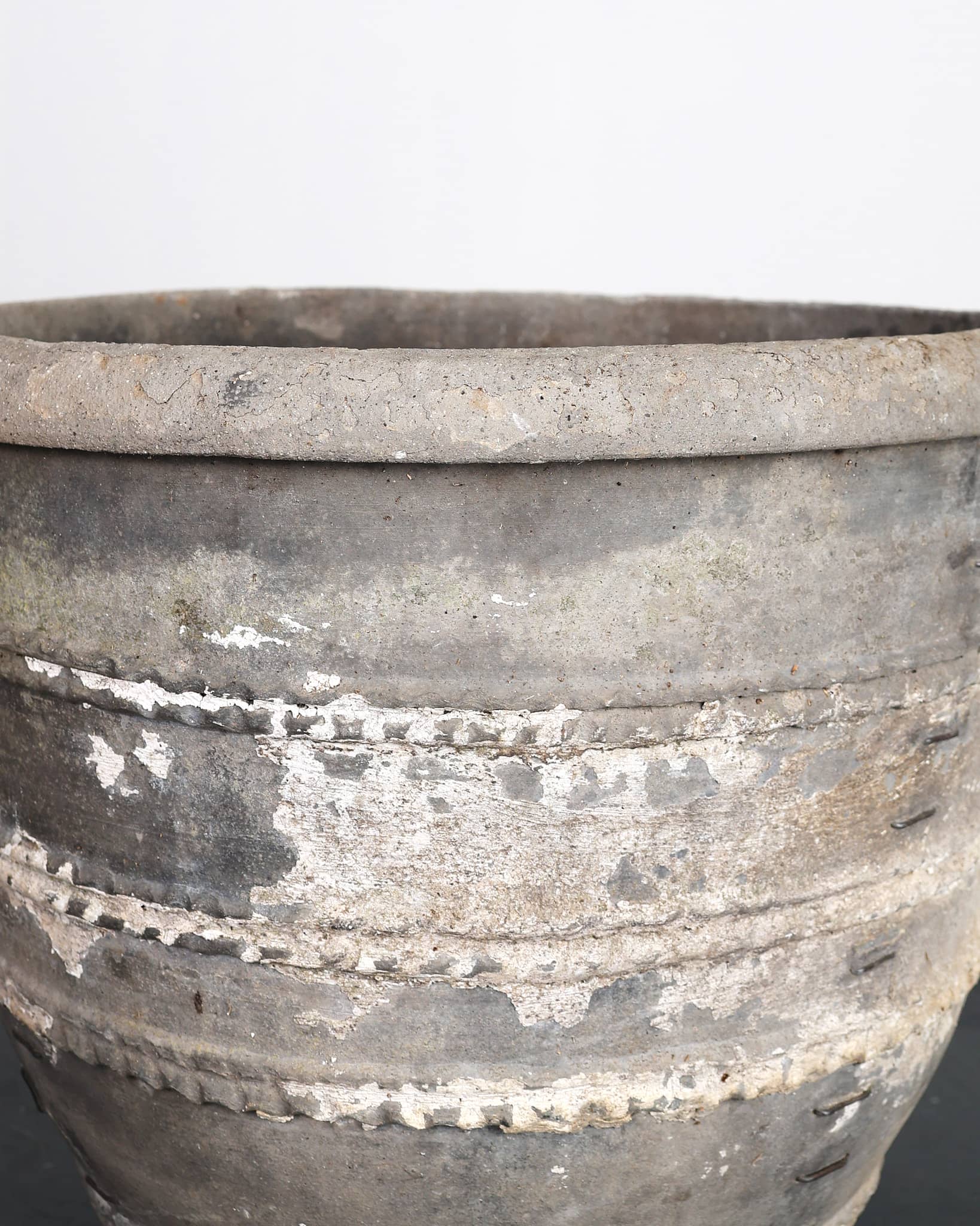 Heavily Stapled Early 19th C. Black Terracotta Cosi Pot