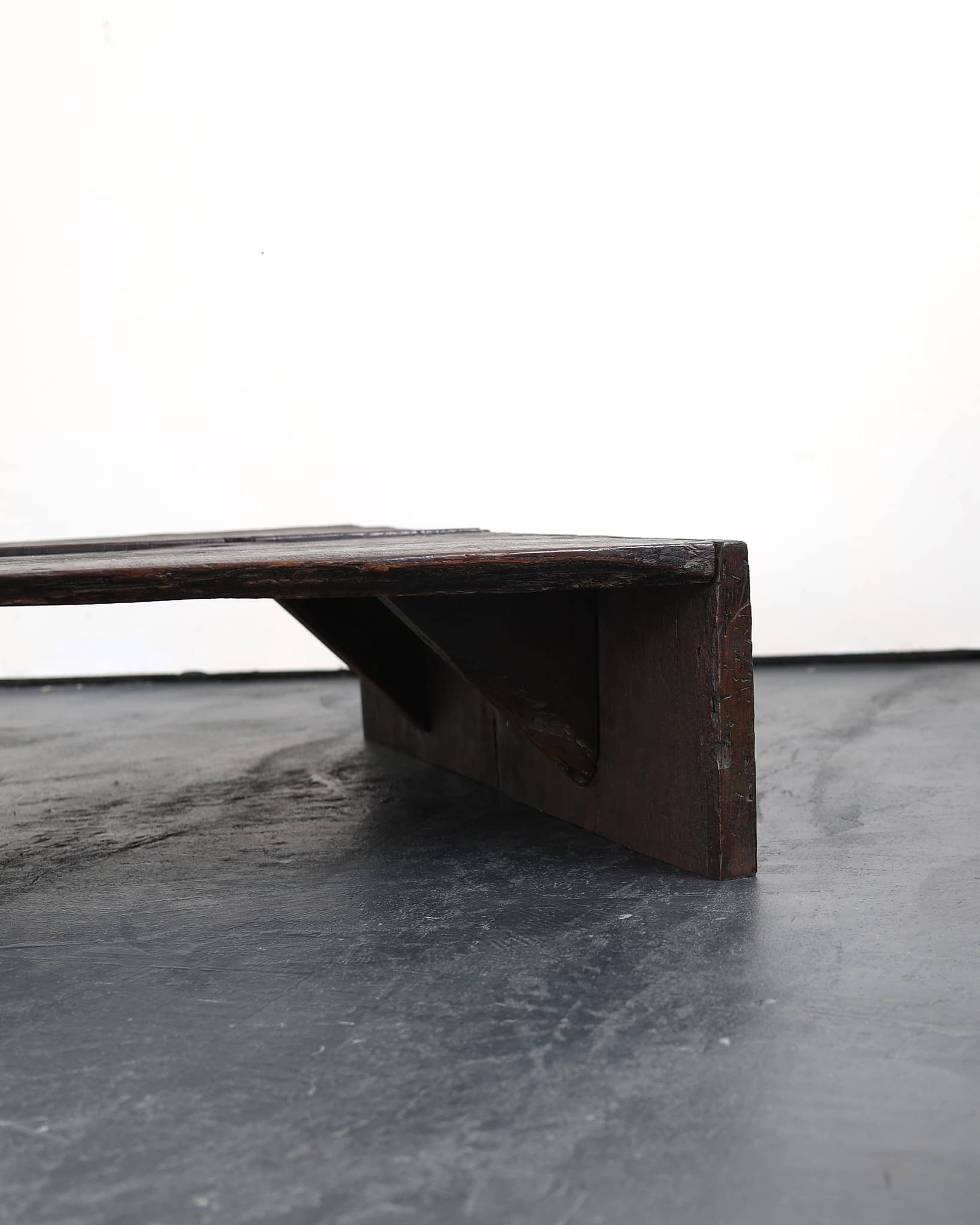 Pair Of Primitive Low Table In 18th C. Portuguese Chestnut