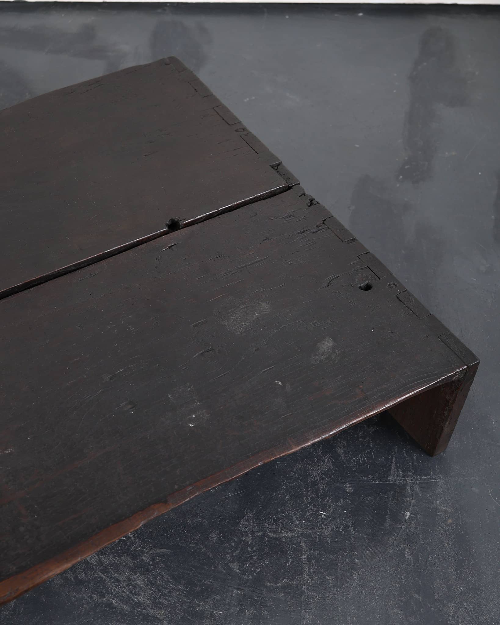 Pair Of Primitive Low Table In 18th C. Portuguese Chestnut