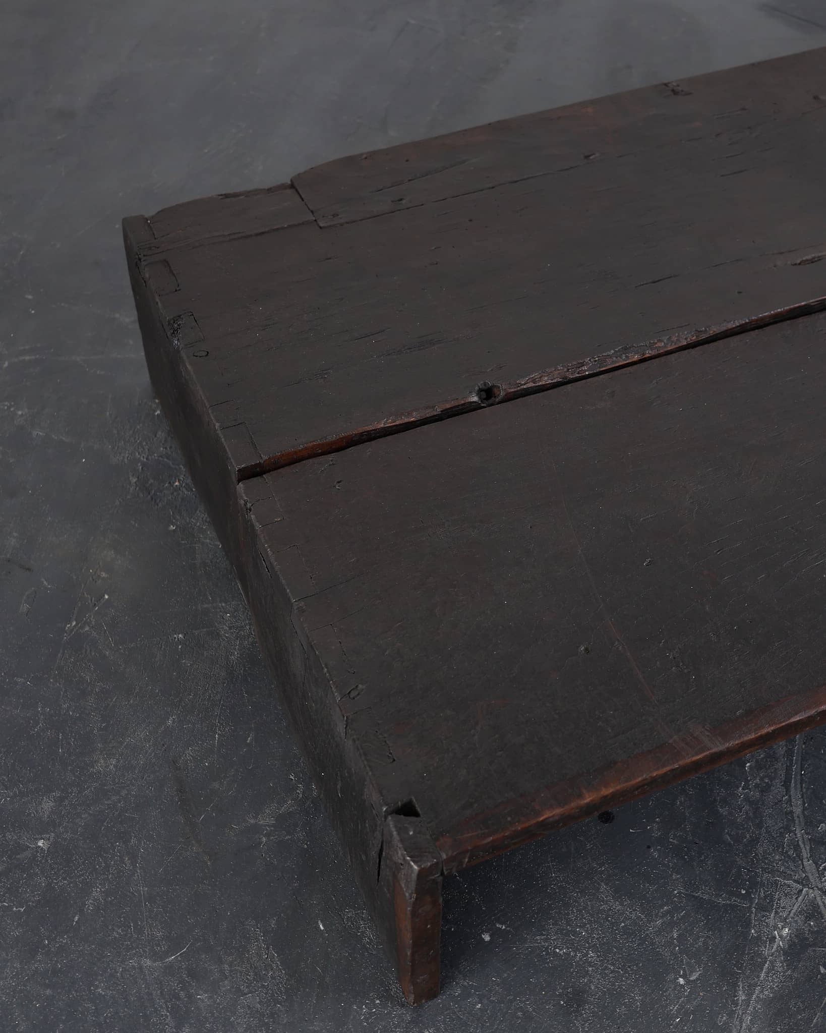 Pair Of Primitive Low Table In 18th C. Portuguese Chestnut