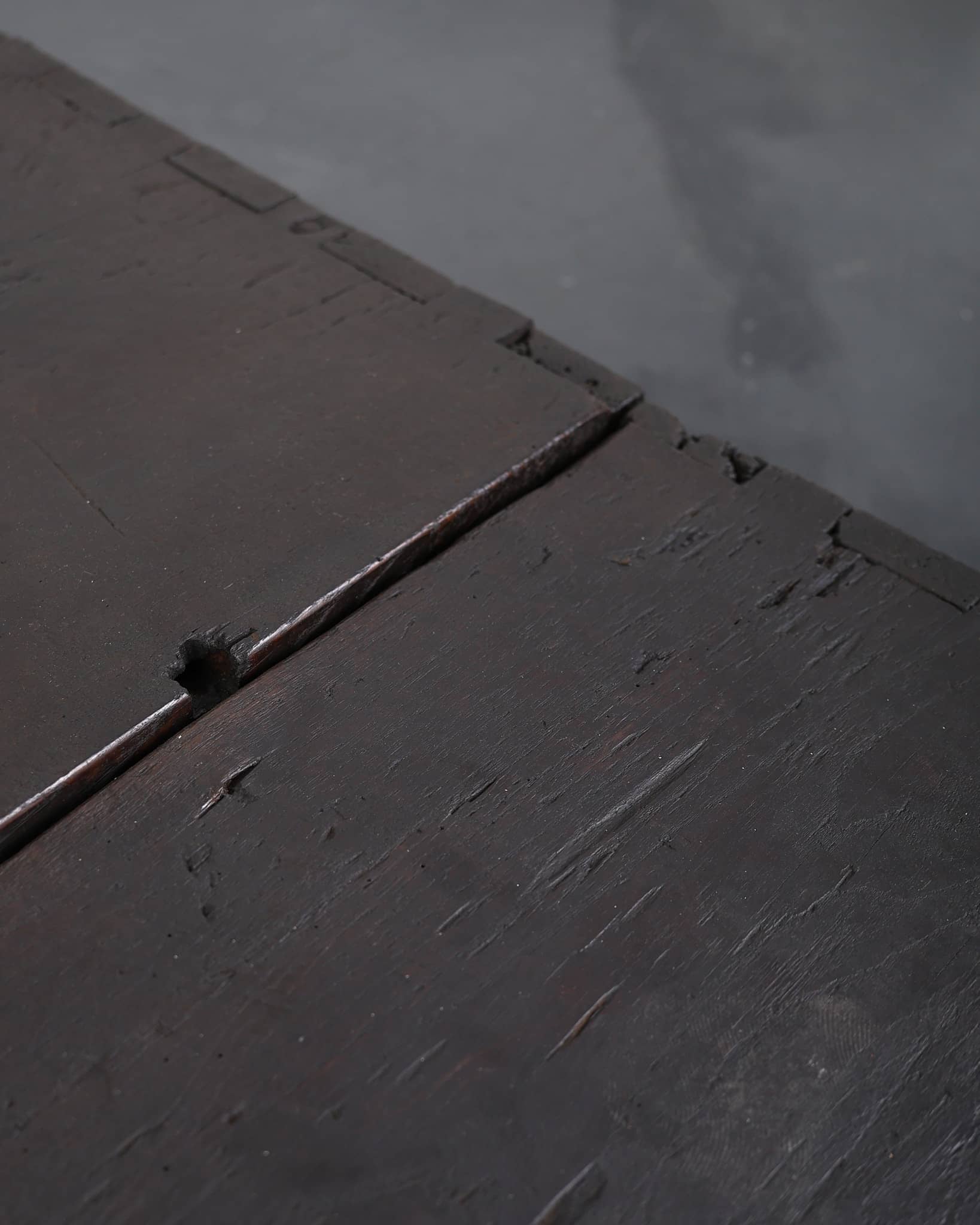 Pair Of Primitive Low Table In 18th C. Portuguese Chestnut