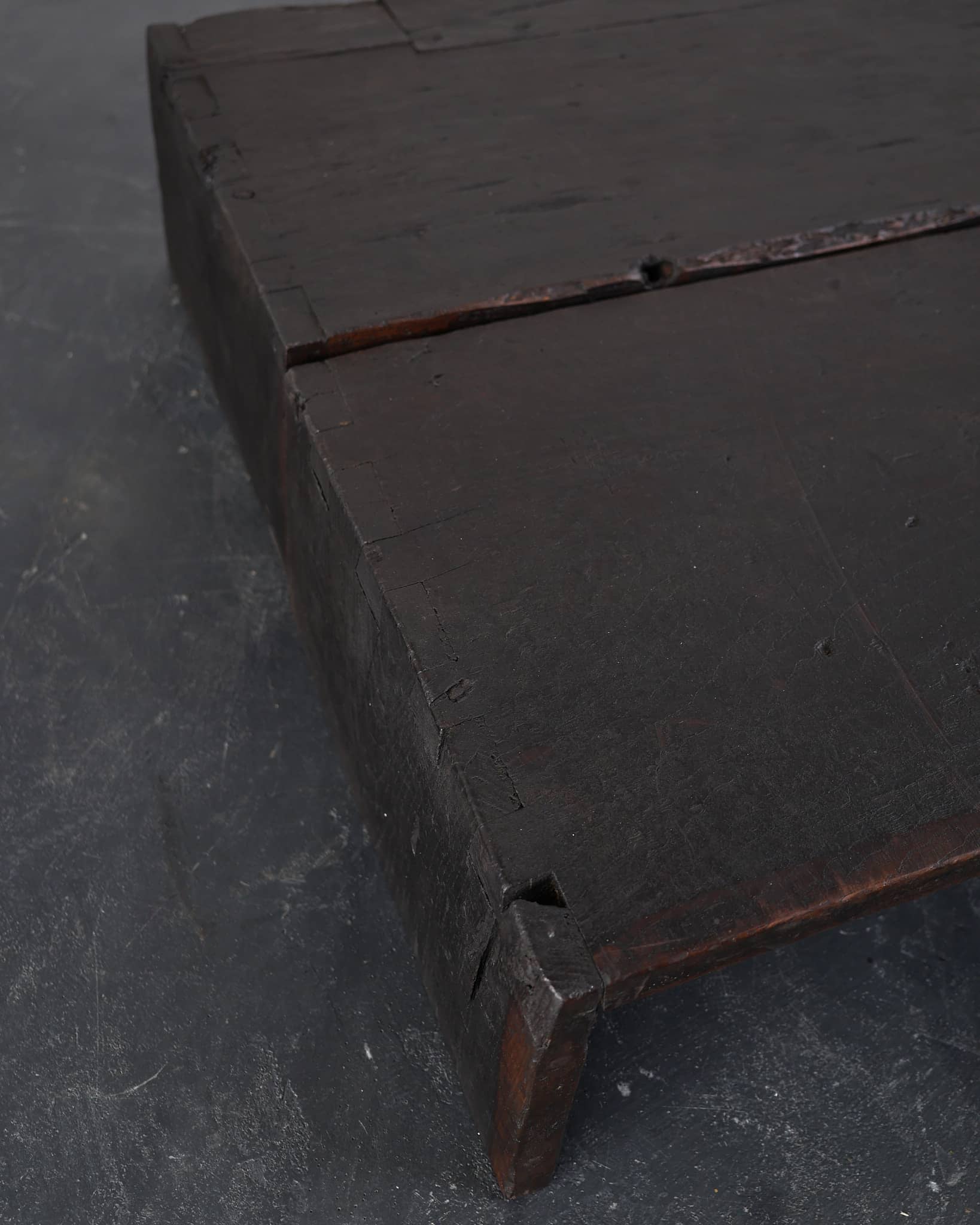 Pair Of Primitive Low Table In 18th C. Portuguese Chestnut