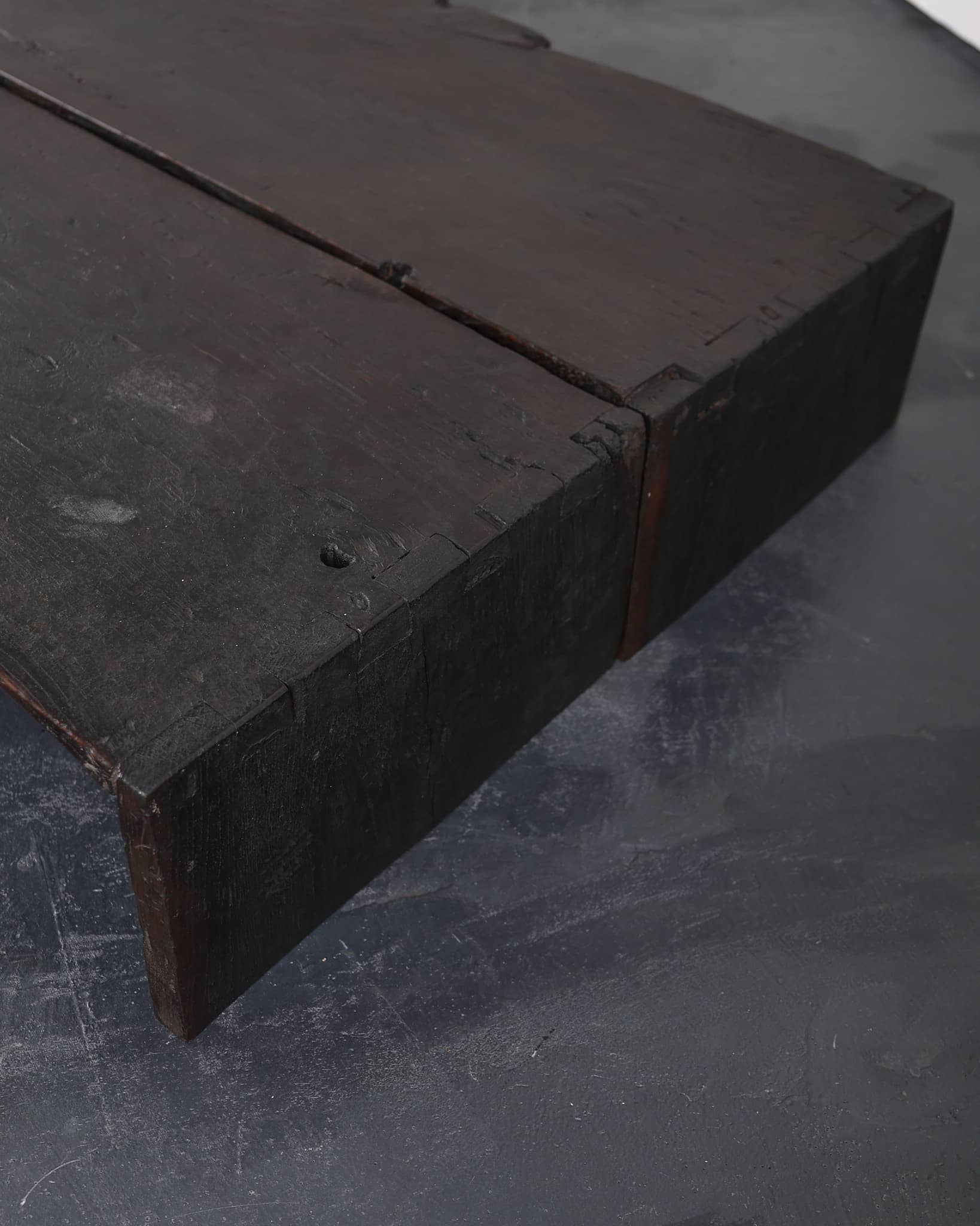 Pair Of Primitive Low Table In 18th C. Portuguese Chestnut