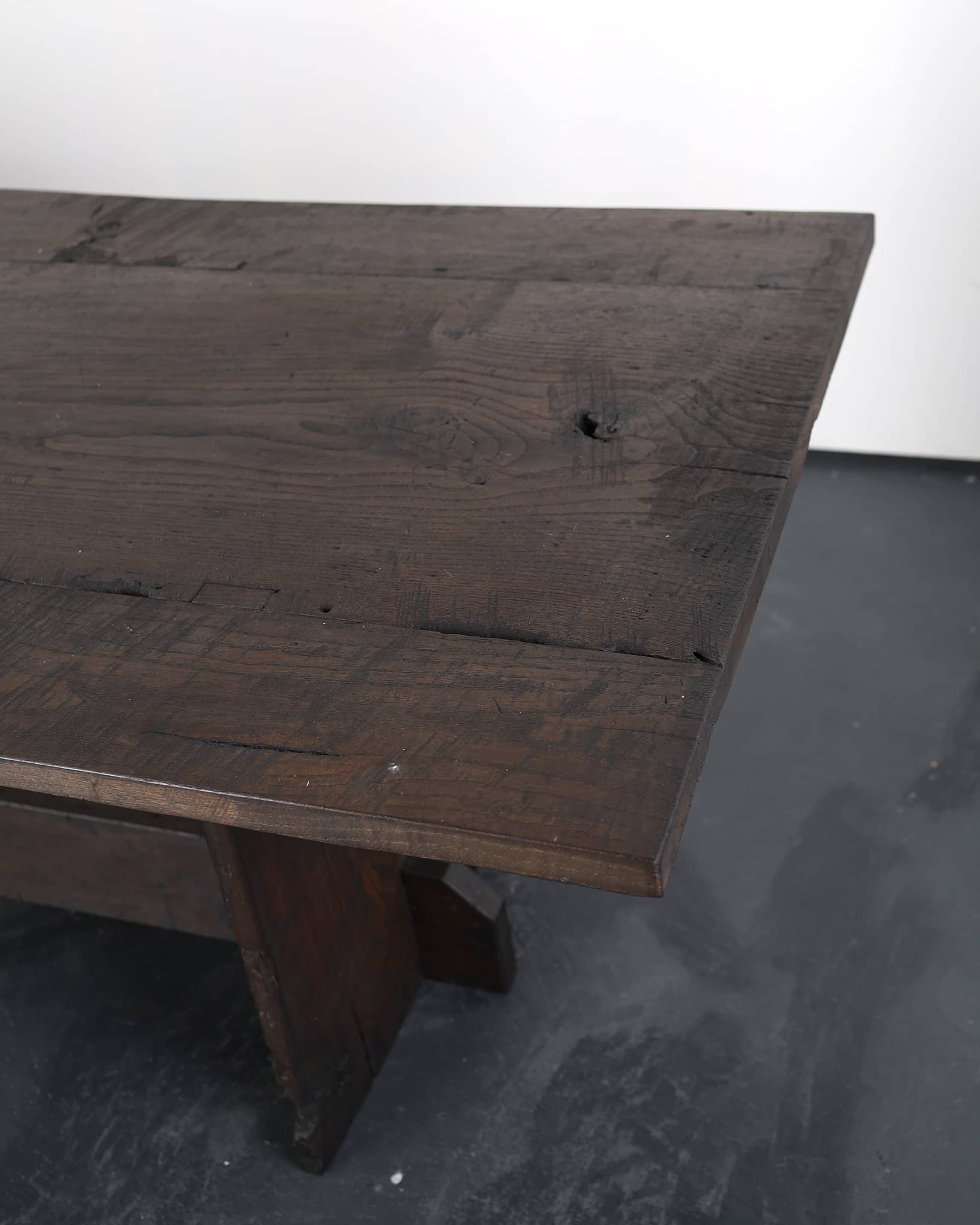Large Primitive Dinning Table In 18th C. Portuguese Chestnut
