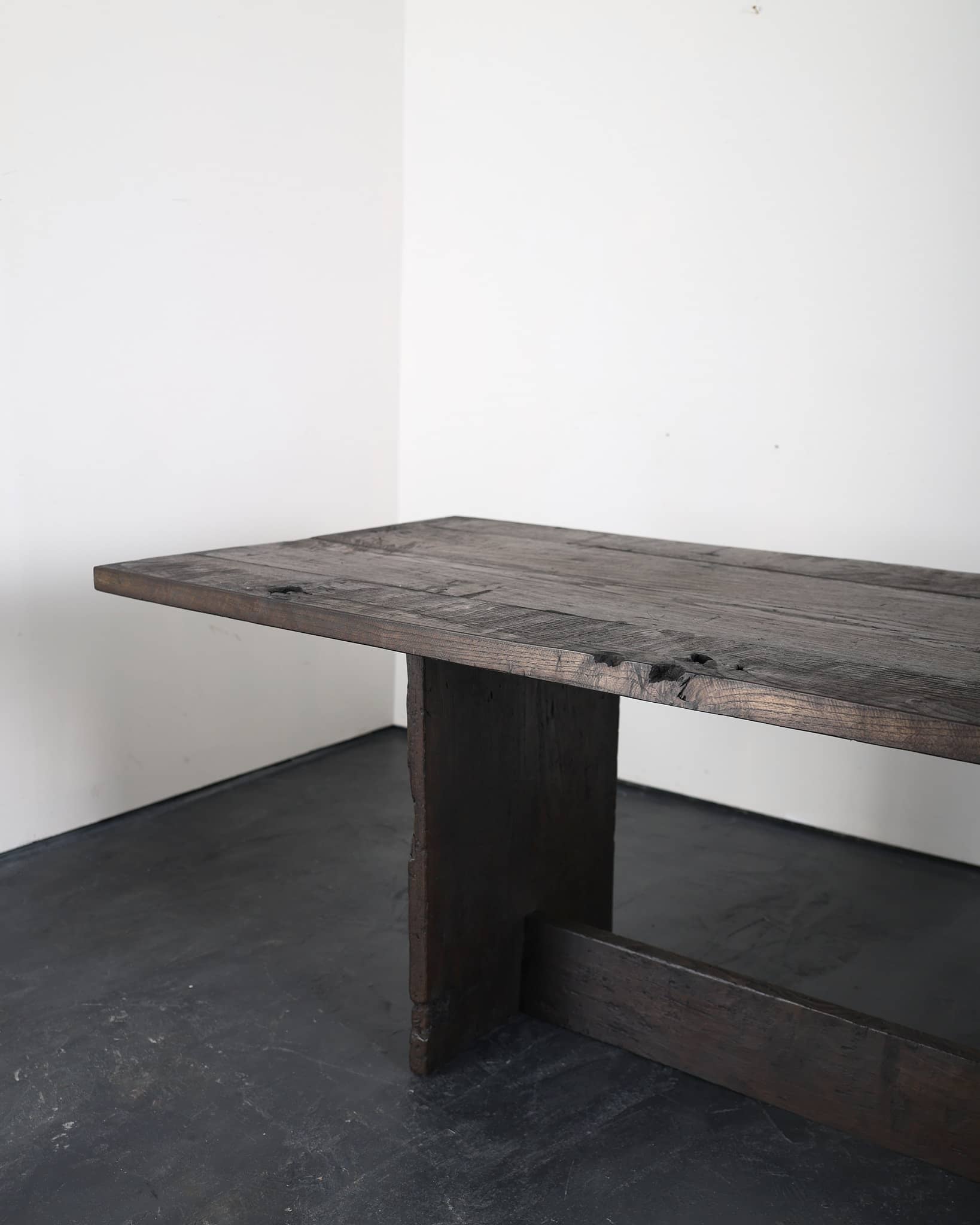 Large Primitive Dinning Table In 18th C. Portuguese Chestnut