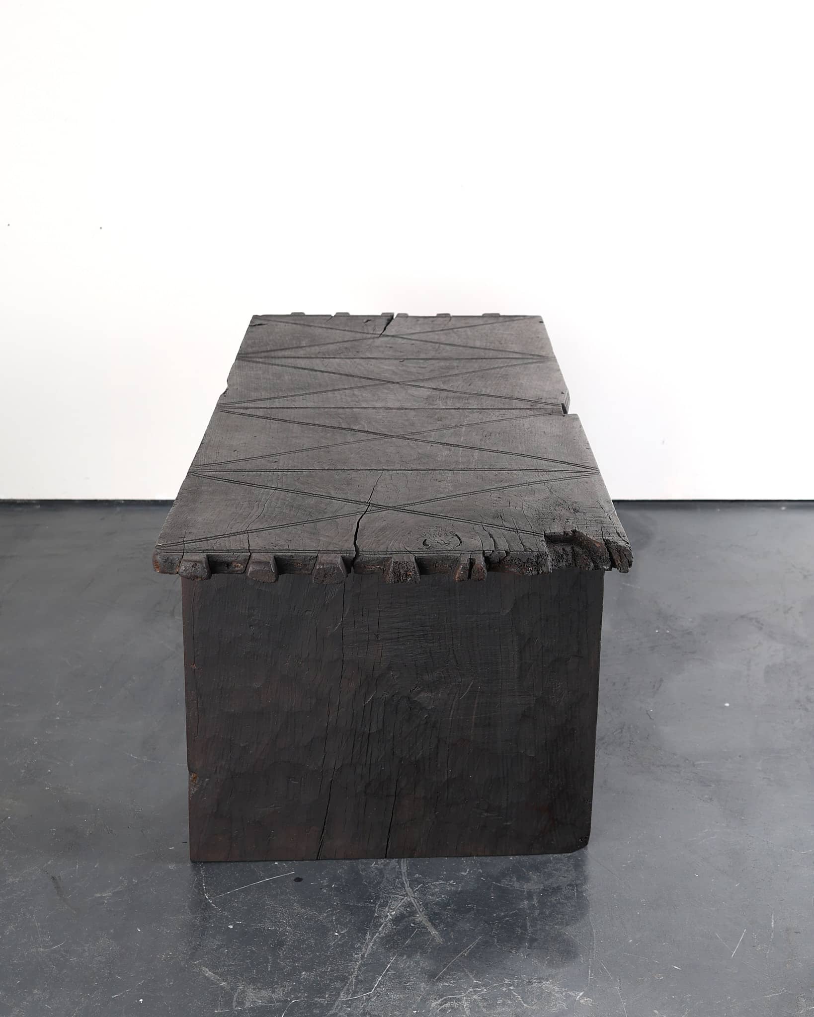 Primitive Table In Early 18th C. Hewn Portuguese Chestnut