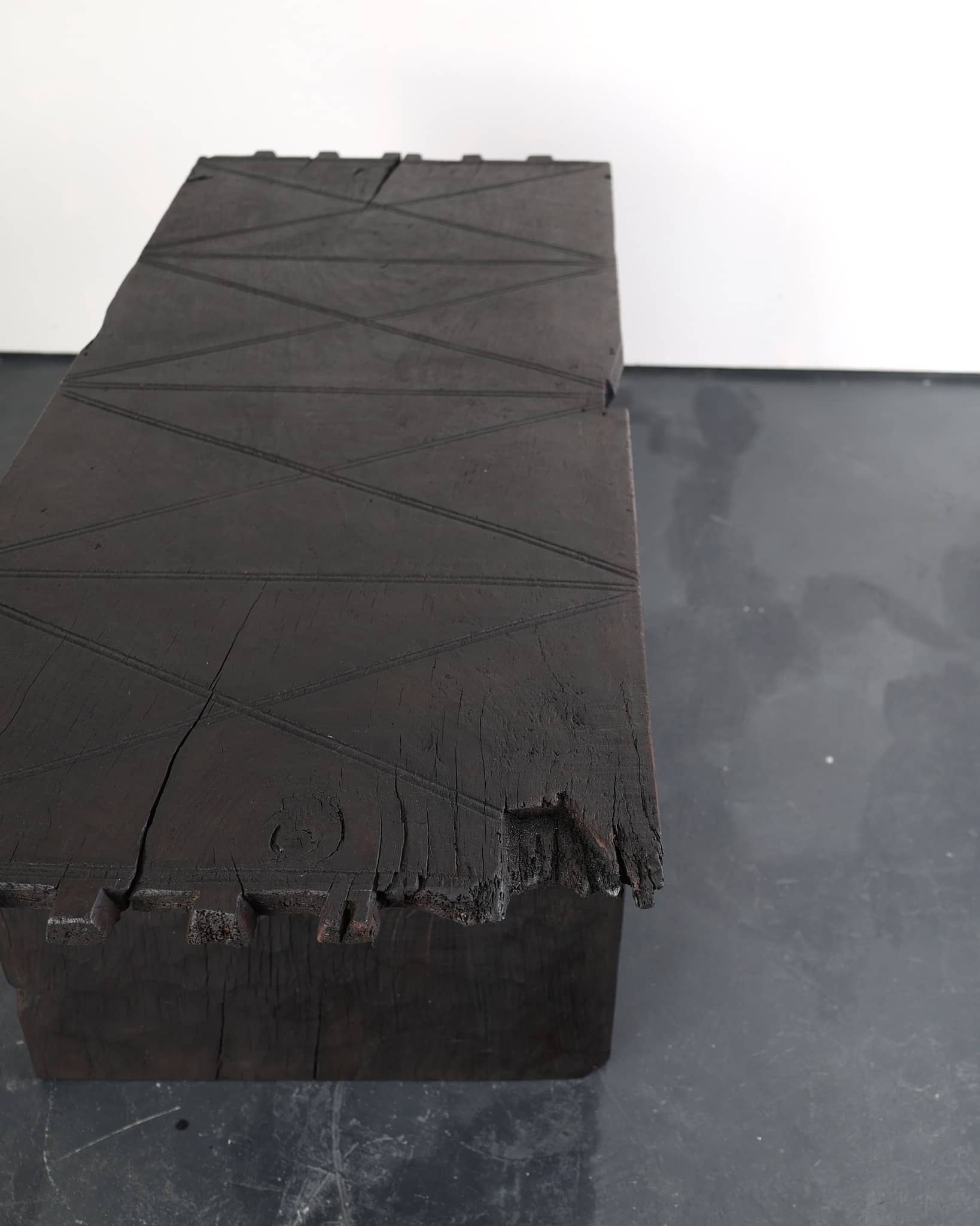 Primitive Table In Early 18th C. Hewn Portuguese Chestnut