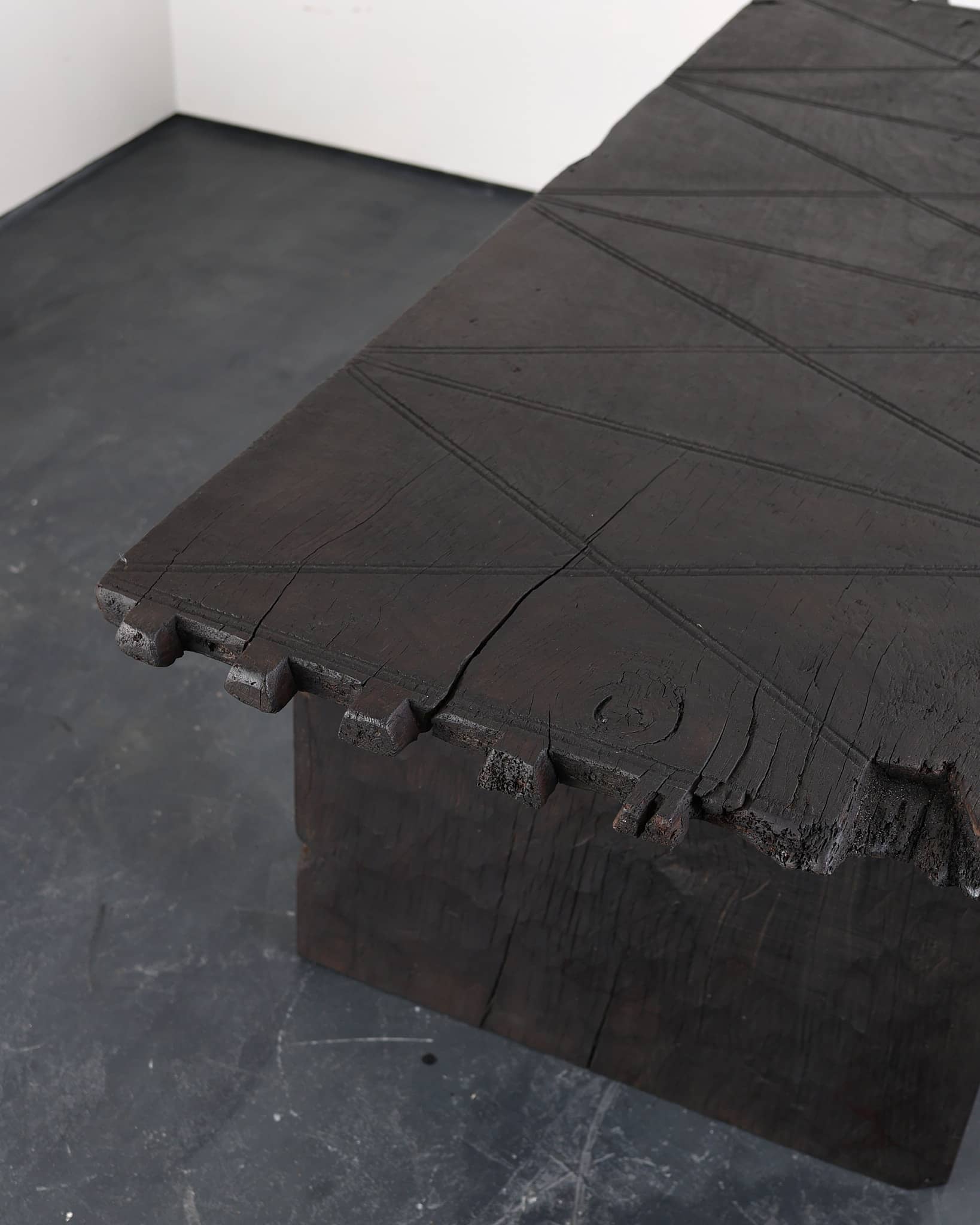 Primitive Table In Early 18th C. Hewn Portuguese Chestnut