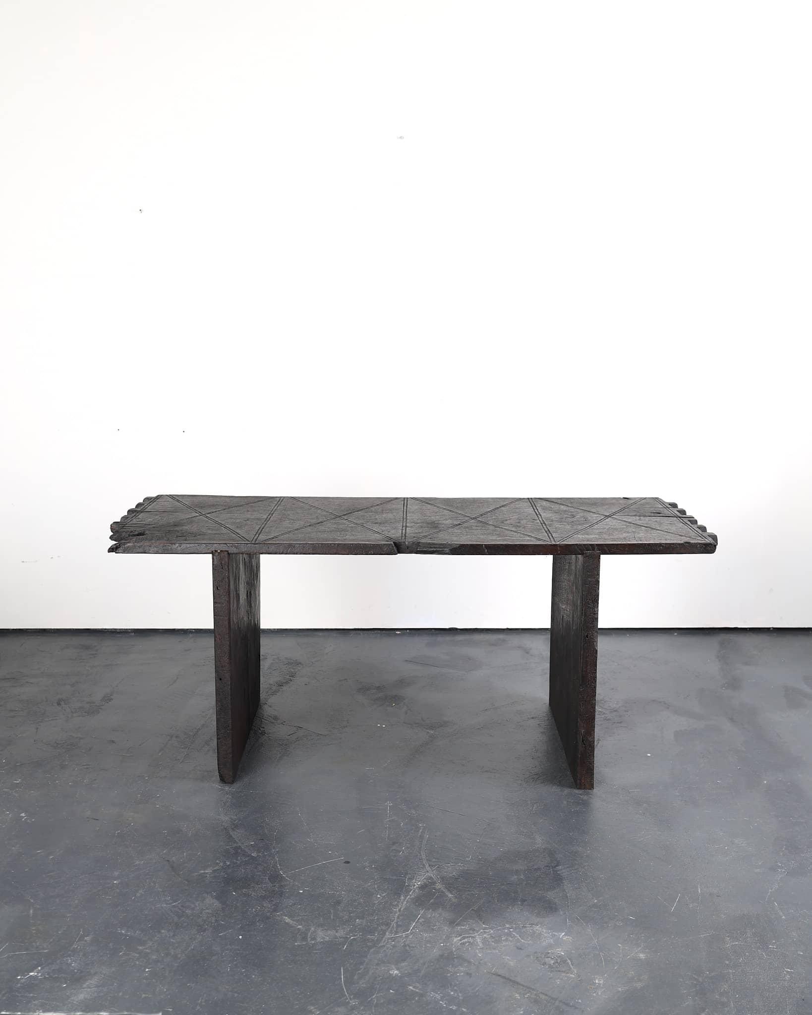 Primitive Table In Early 18th C. Hewn Portuguese Chestnut