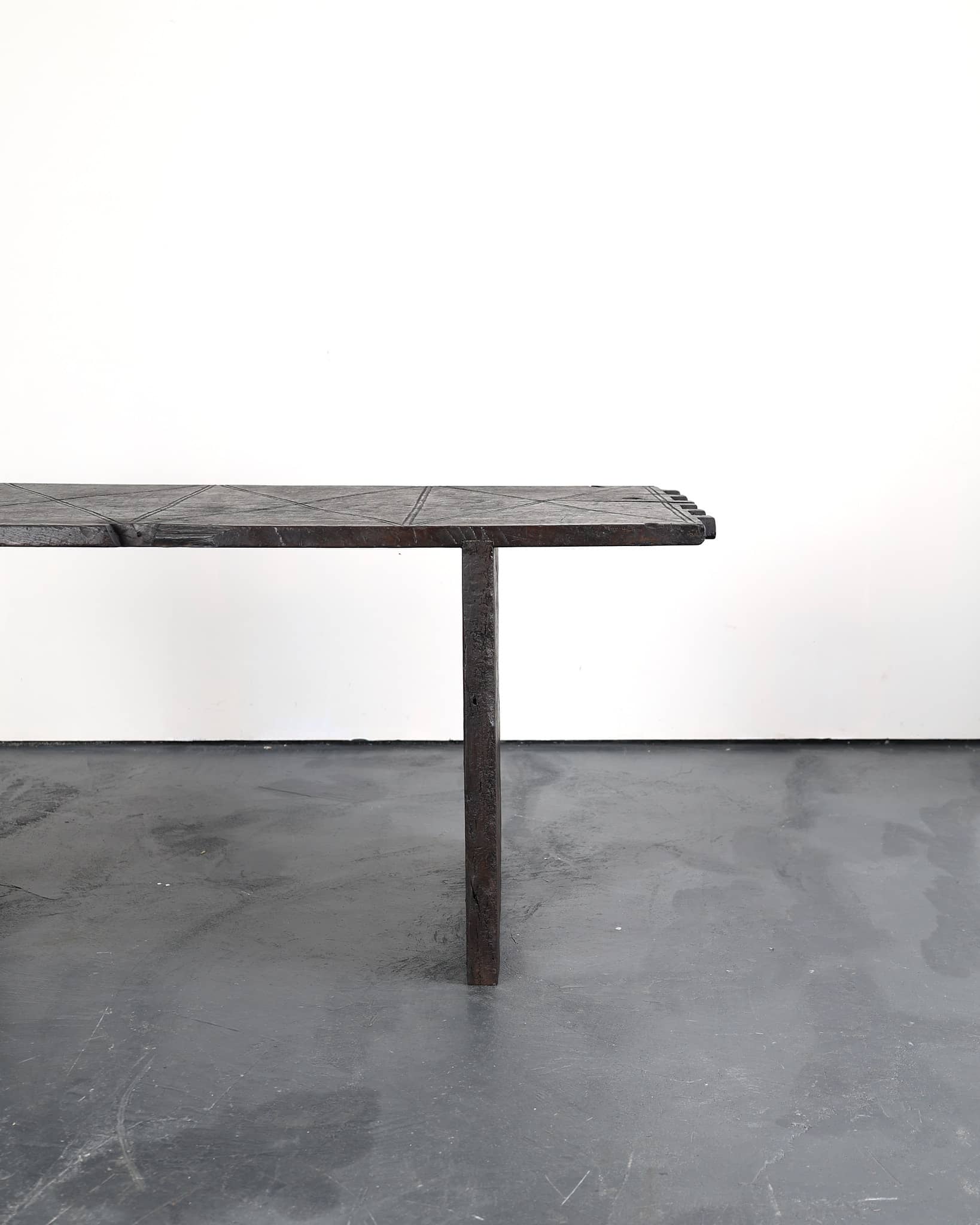 Primitive Table In Early 18th C. Hewn Portuguese Chestnut