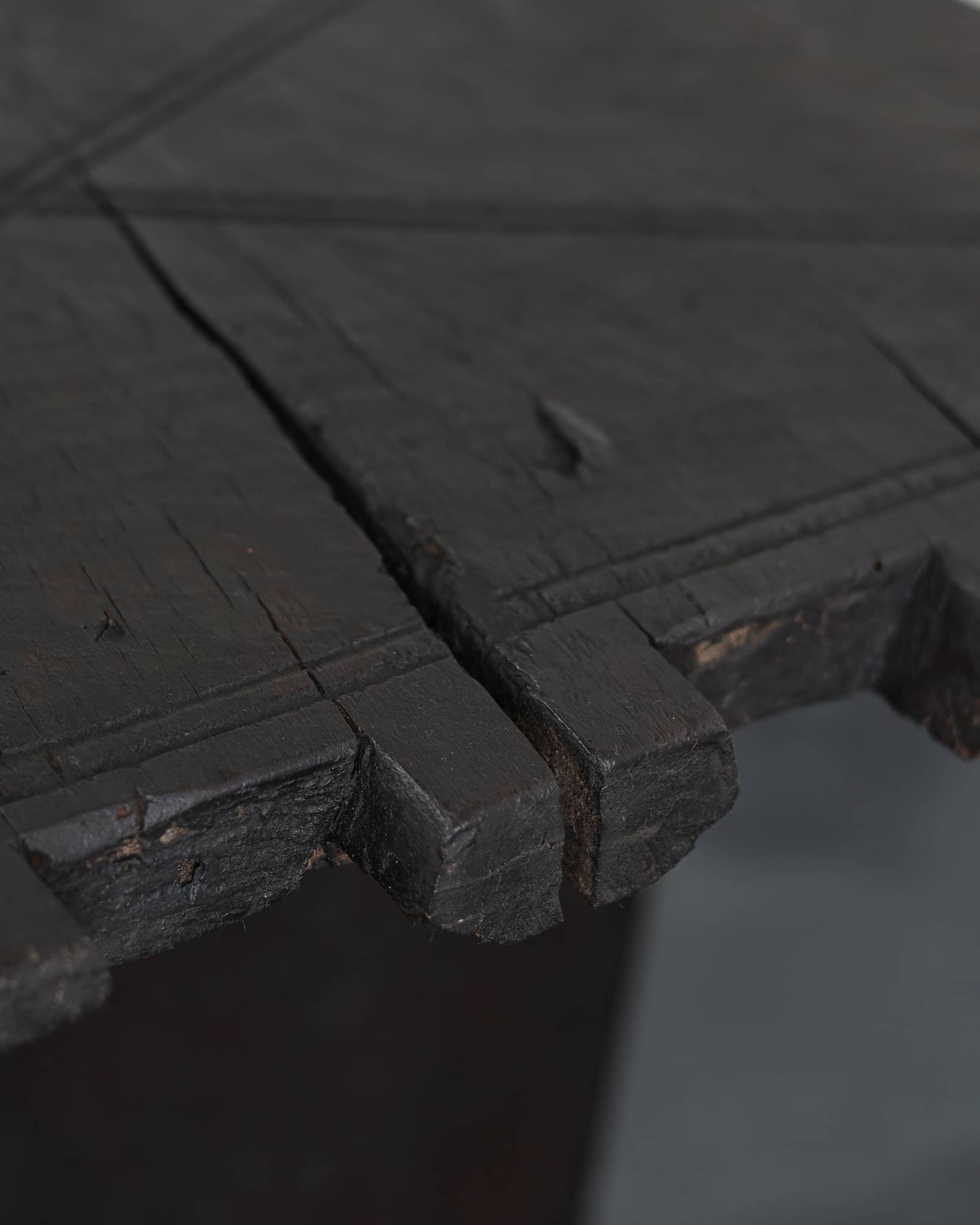 Primitive Table In Early 18th C. Hewn Portuguese Chestnut