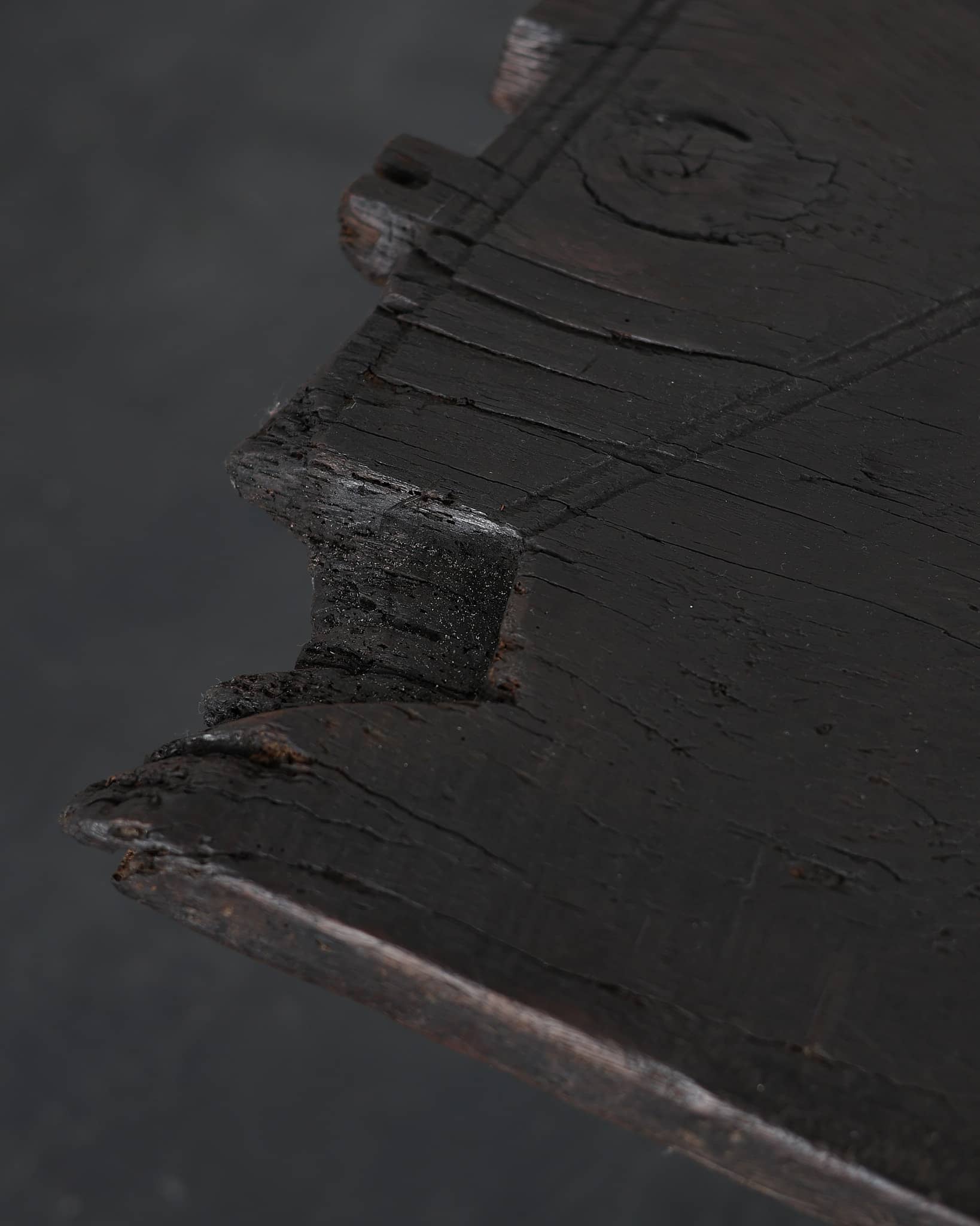 Primitive Table In Early 18th C. Hewn Portuguese Chestnut