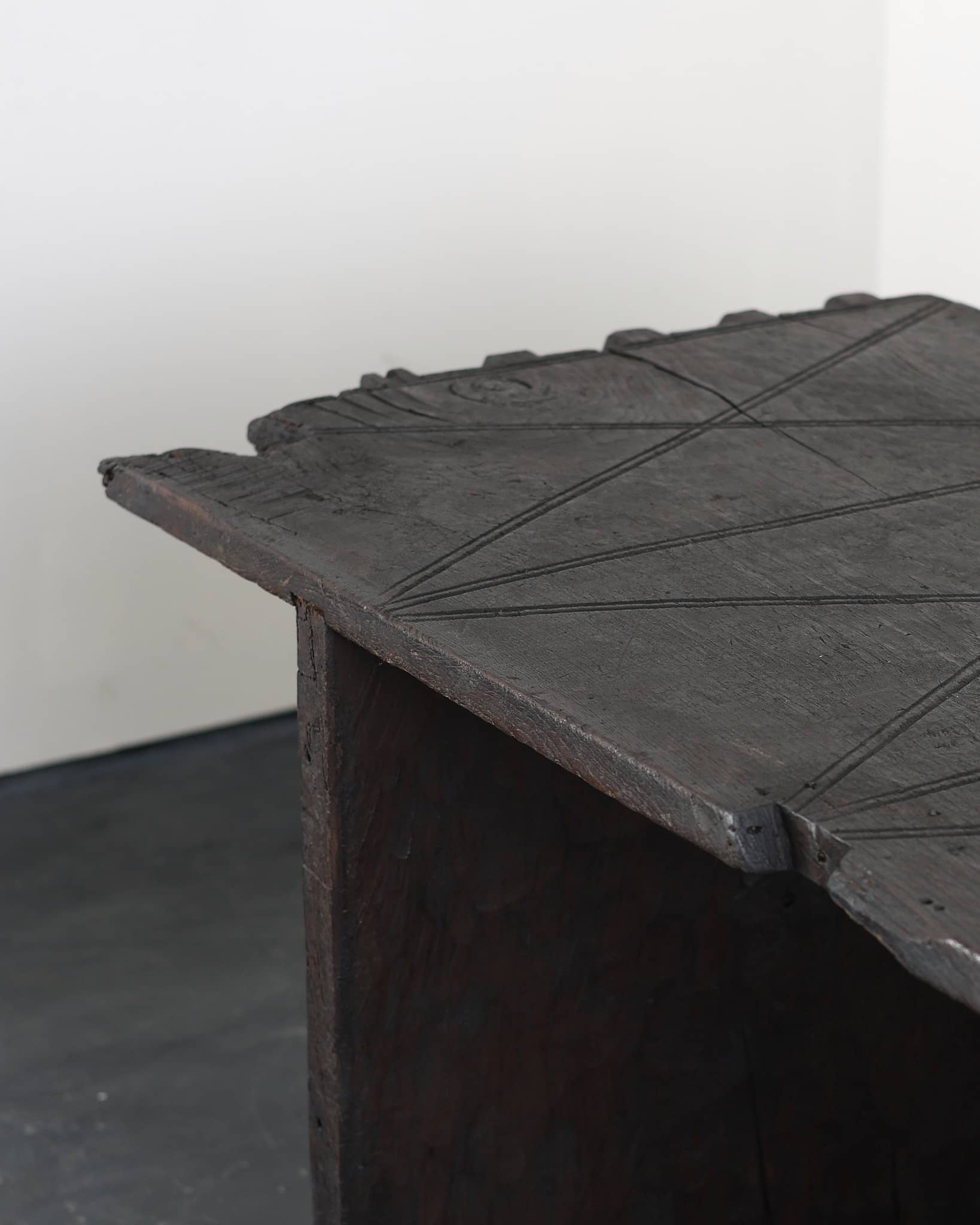 Primitive Table In Early 18th C. Hewn Portuguese Chestnut